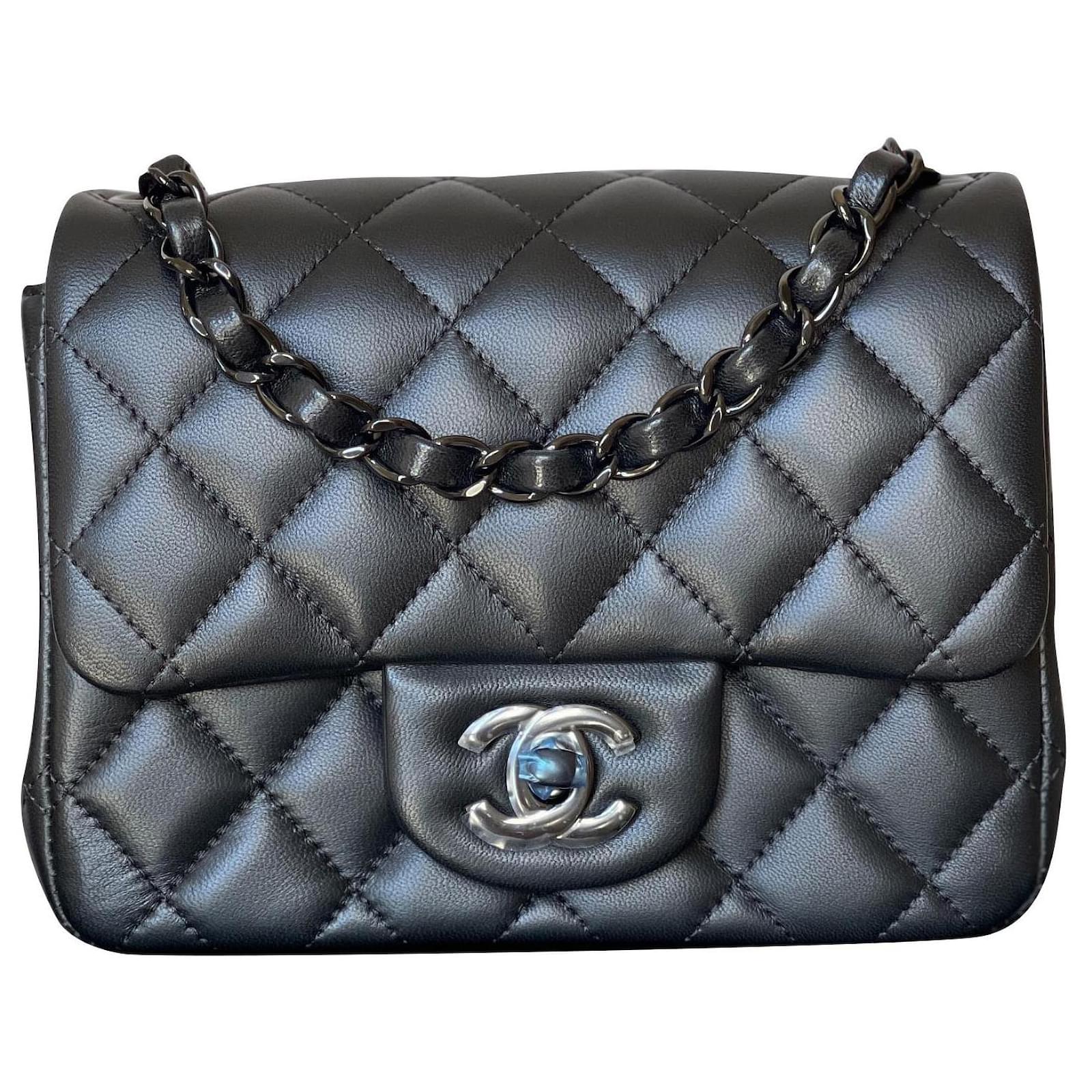 chanel flap square leather