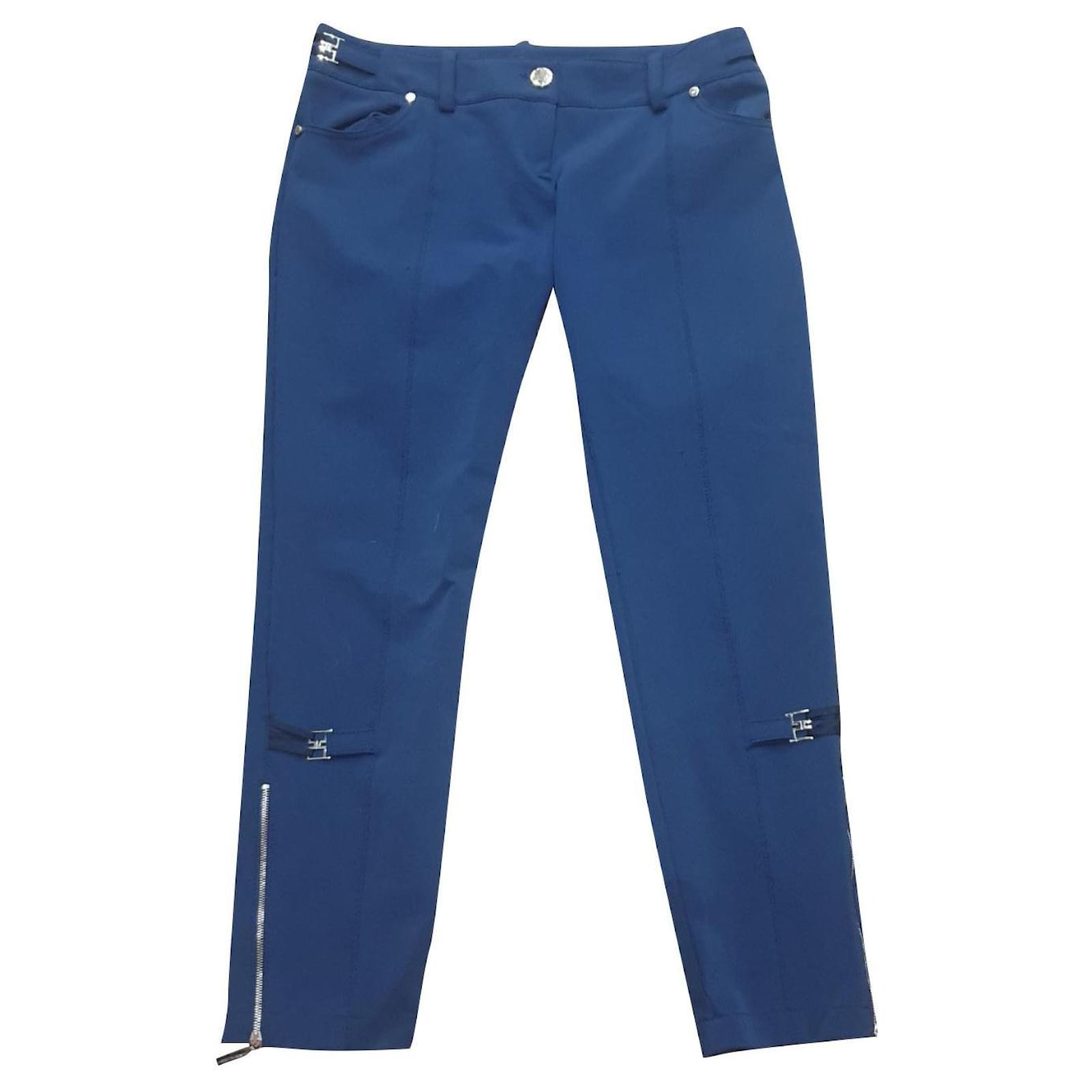 Elisabetta Franchi pantaloni ghette Blu navy Cotone Poliammide ref.333668 -  Joli Closet