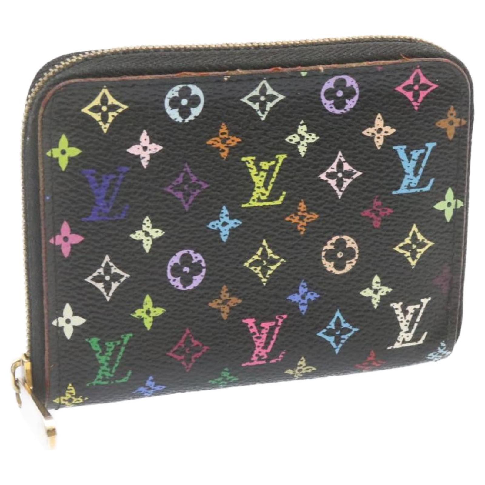 Zippy Monedero con cremallera multicolor con monograma de LOUIS VUITTON  Negro M93740 LV Auth th1513 Lienzo ref.334440 - Joli Closet