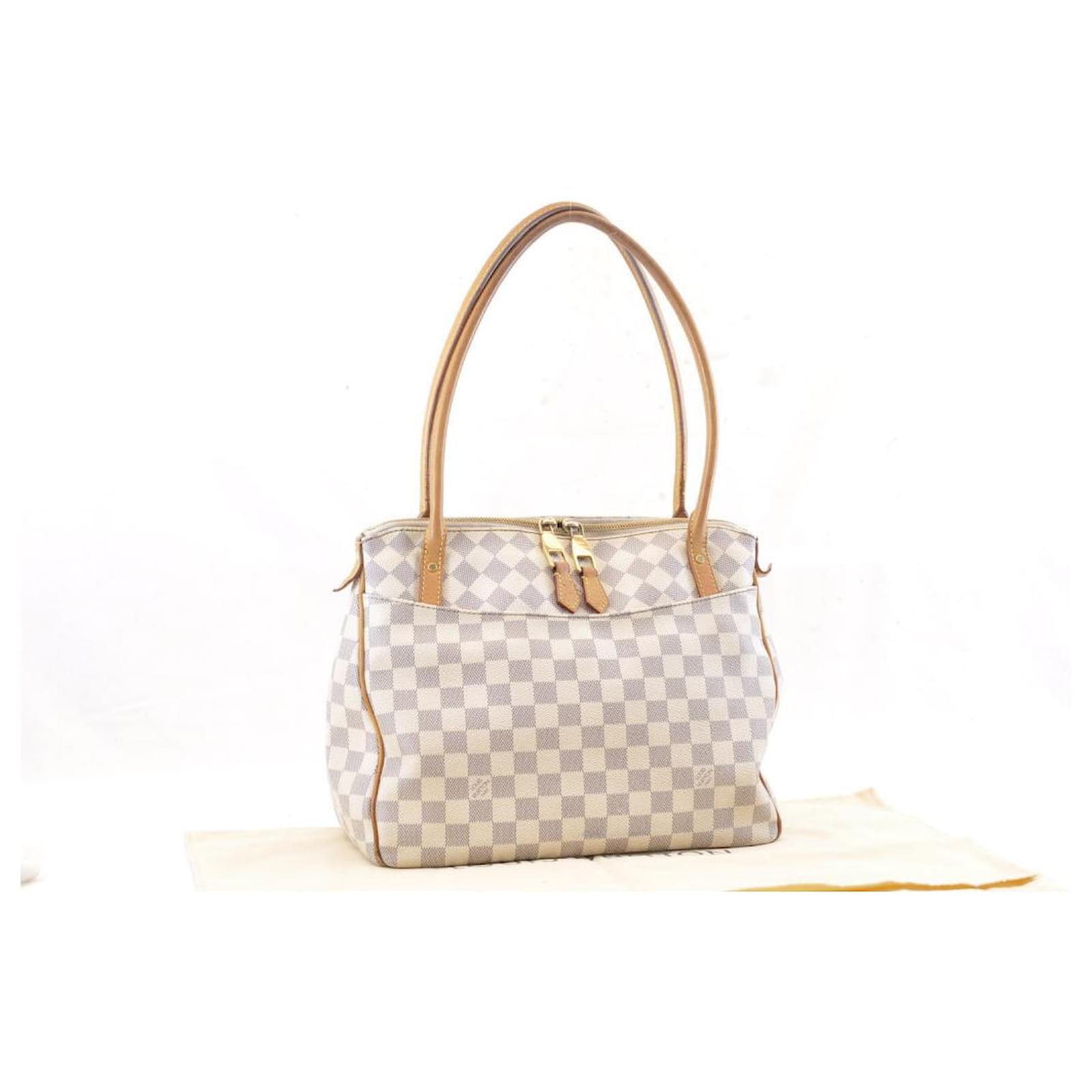 Louis Vuitton Figheri PM Damier Azur Canvas Shoulder Bag on SALE