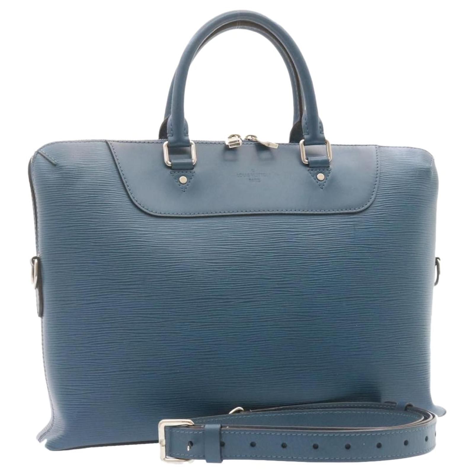 Louis Vuitton Blue Epi Leather 'Porte Documents' Briefcase with