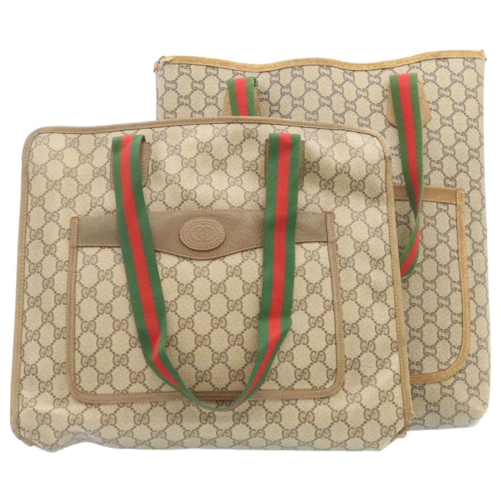 Gucci Sherry Tote Bag Pvc Beige