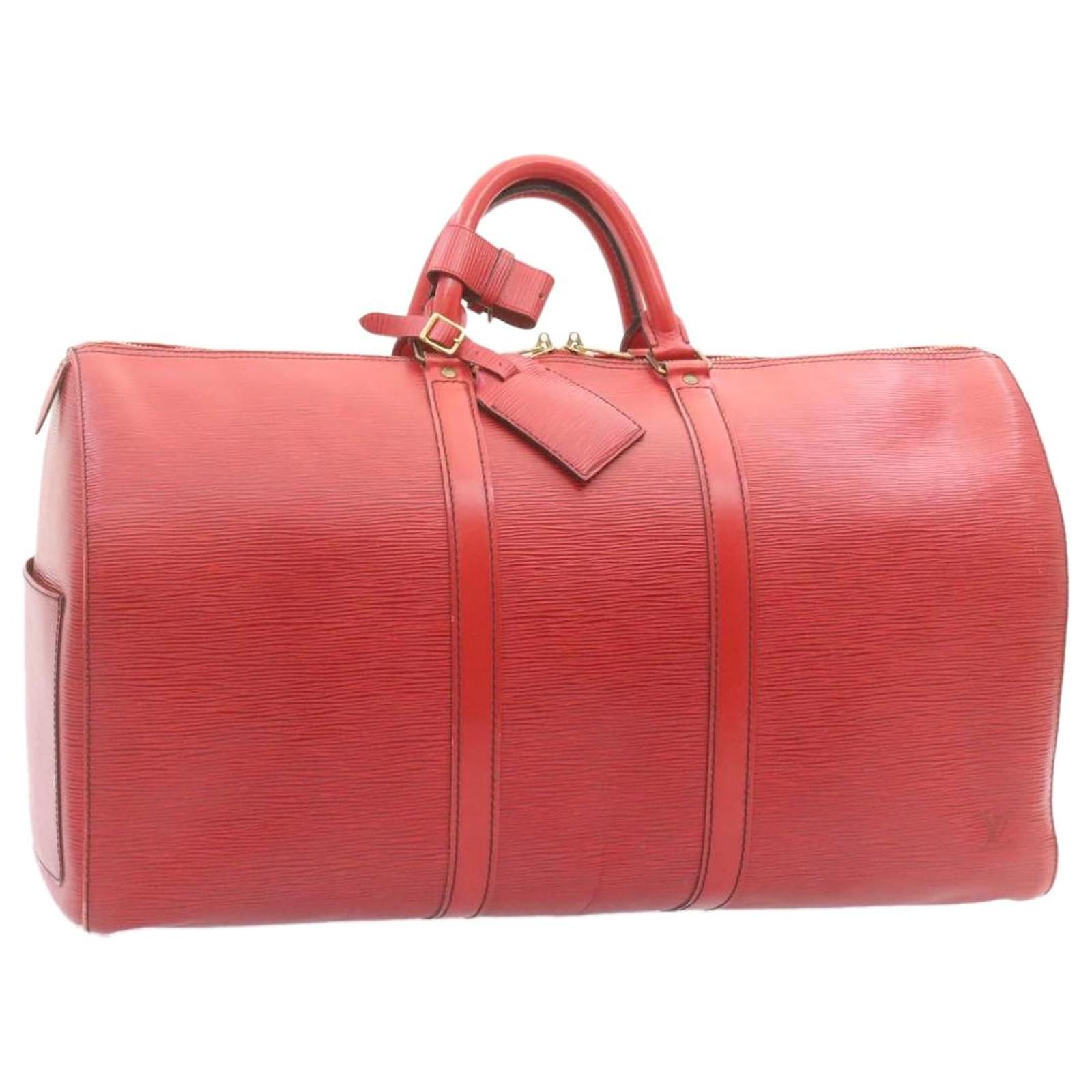 Louis Vuitton Epi Keepall 50 Boston Bag Red M42967 LV Auth yk1772