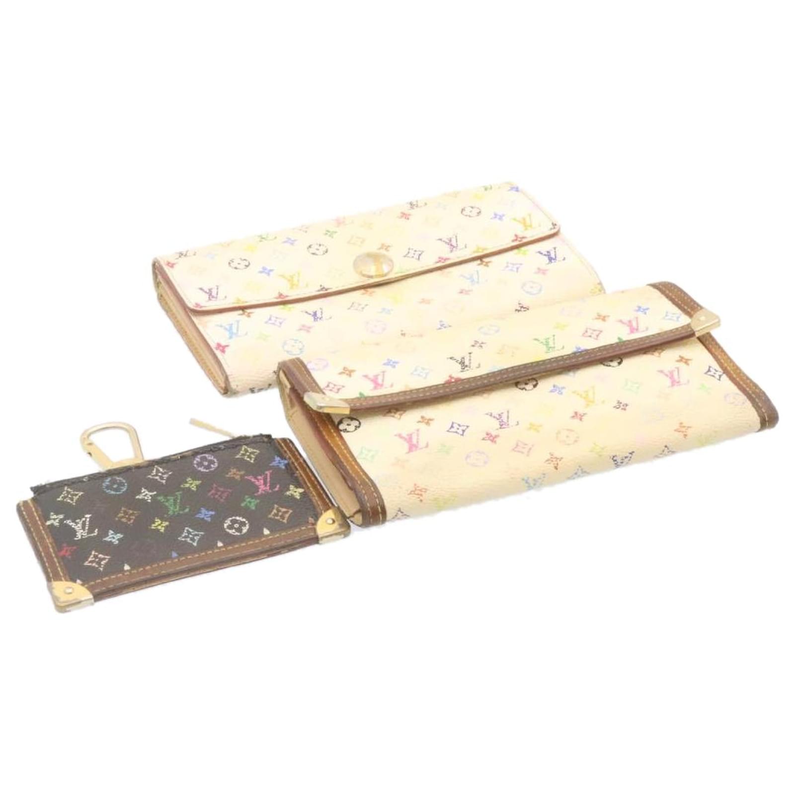 Monedero cartera con monograma multicolor de LOUIS VUITTON 3Establecer LV  Auth yk1811 Negro Blanco Lienzo ref.335049 - Joli Closet