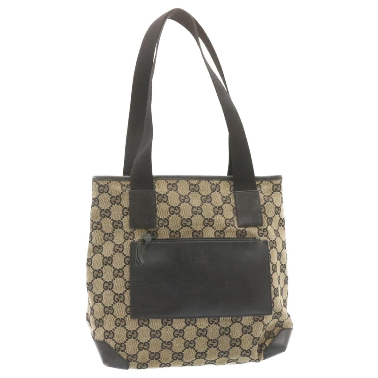 Vintage Black Gucci GG canvas tote bag