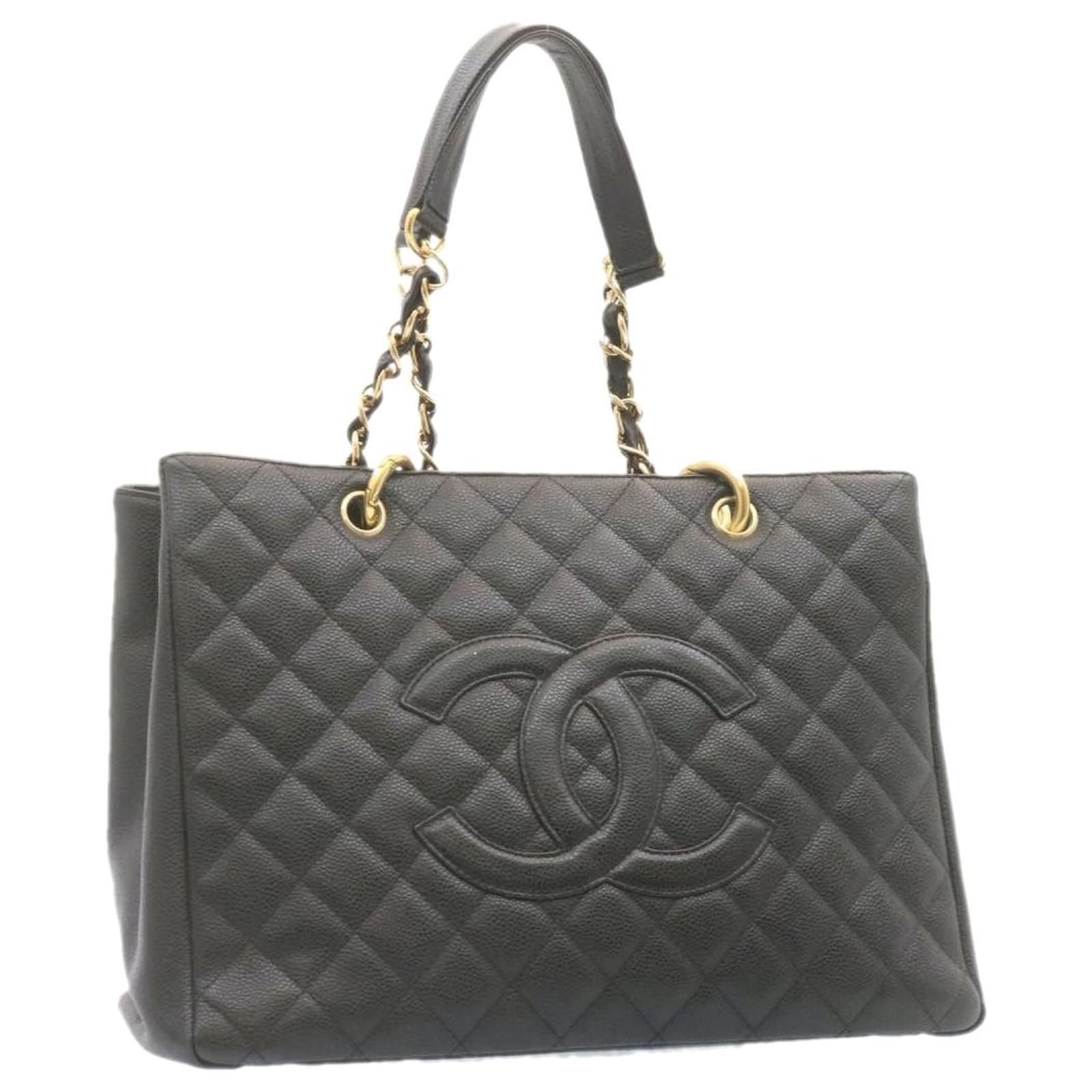 CHANEL Matelasse Chain Tote Bag Caviar Skin GST Black CC Auth lt673a  ref.725919 - Joli Closet