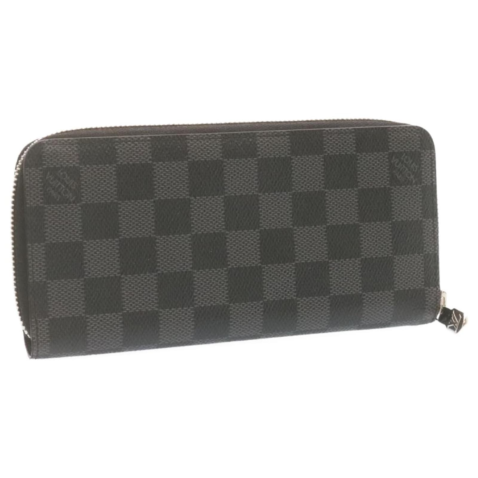 Louis Vuitton Zippy Wallet Vertical N63095 Damier Graphite Canvas Black