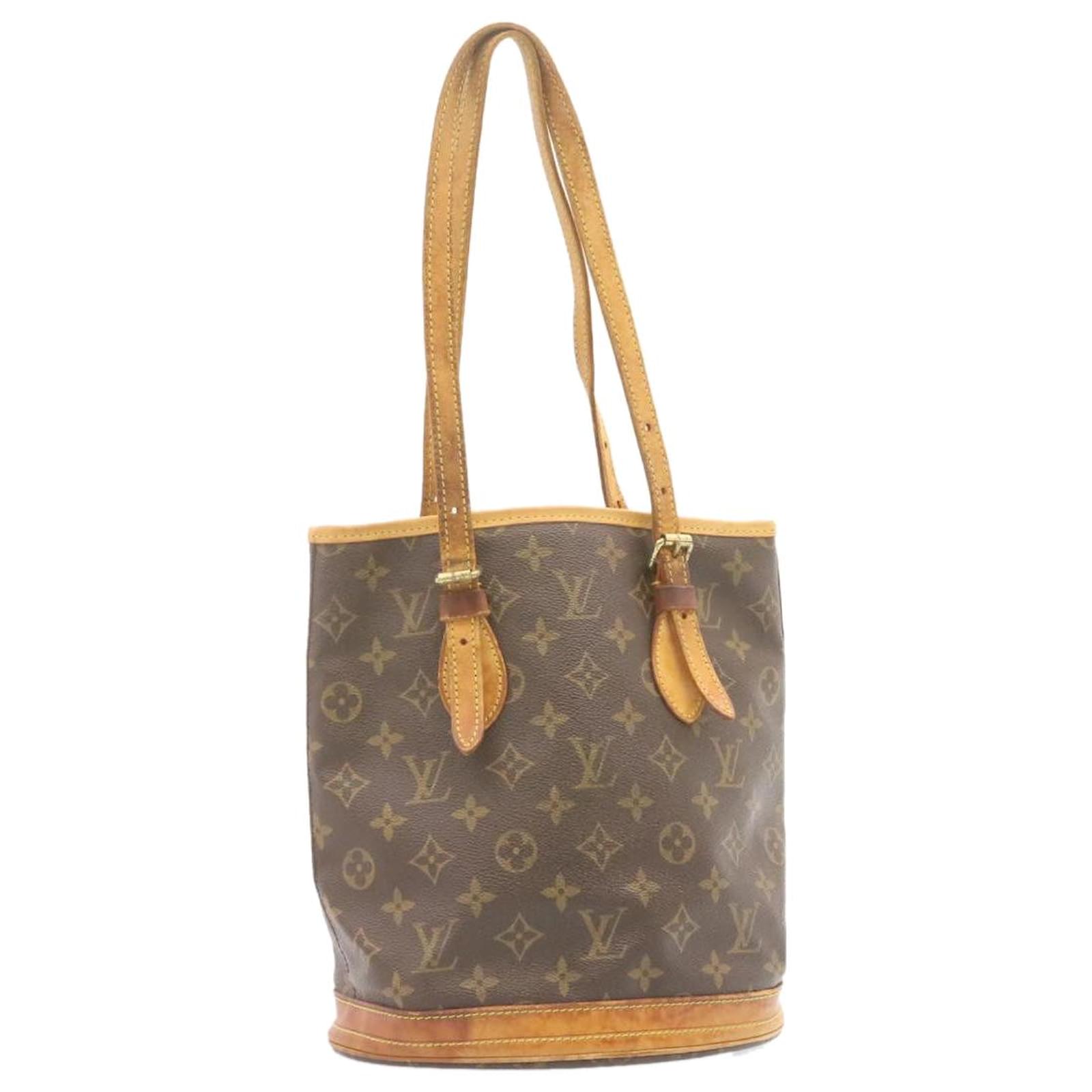 LOUIS VUITTON Shoulder Bag Bucket PM M42238 Monogram LV Brown Canvas