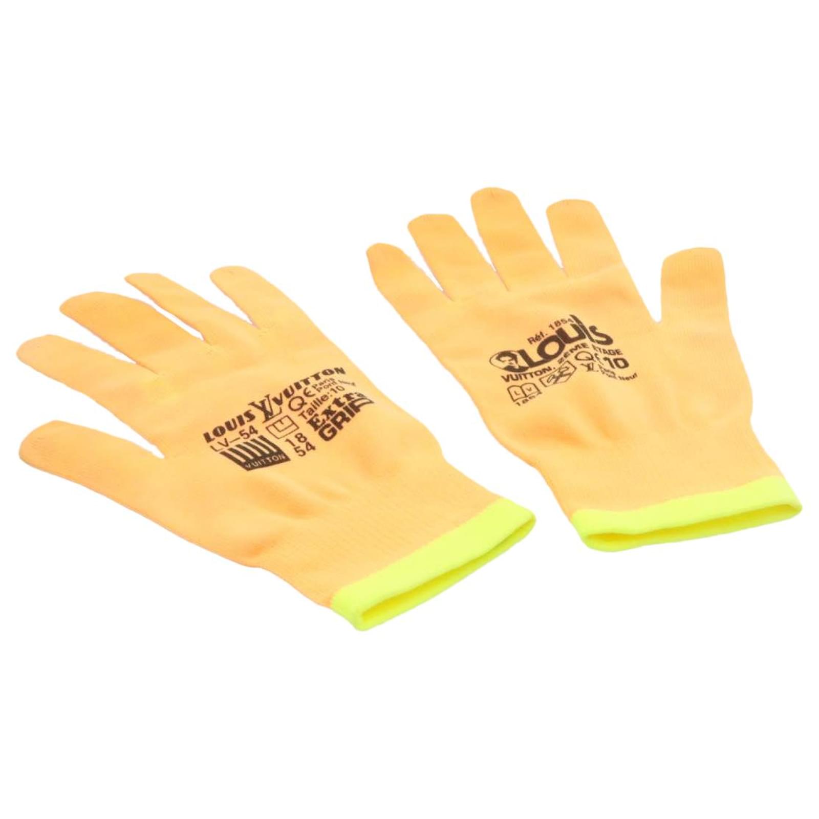 LOUIS VUITTON Gon RGB Orange Yellow Polyester Work Gloves MP2371 LV Auth  23082