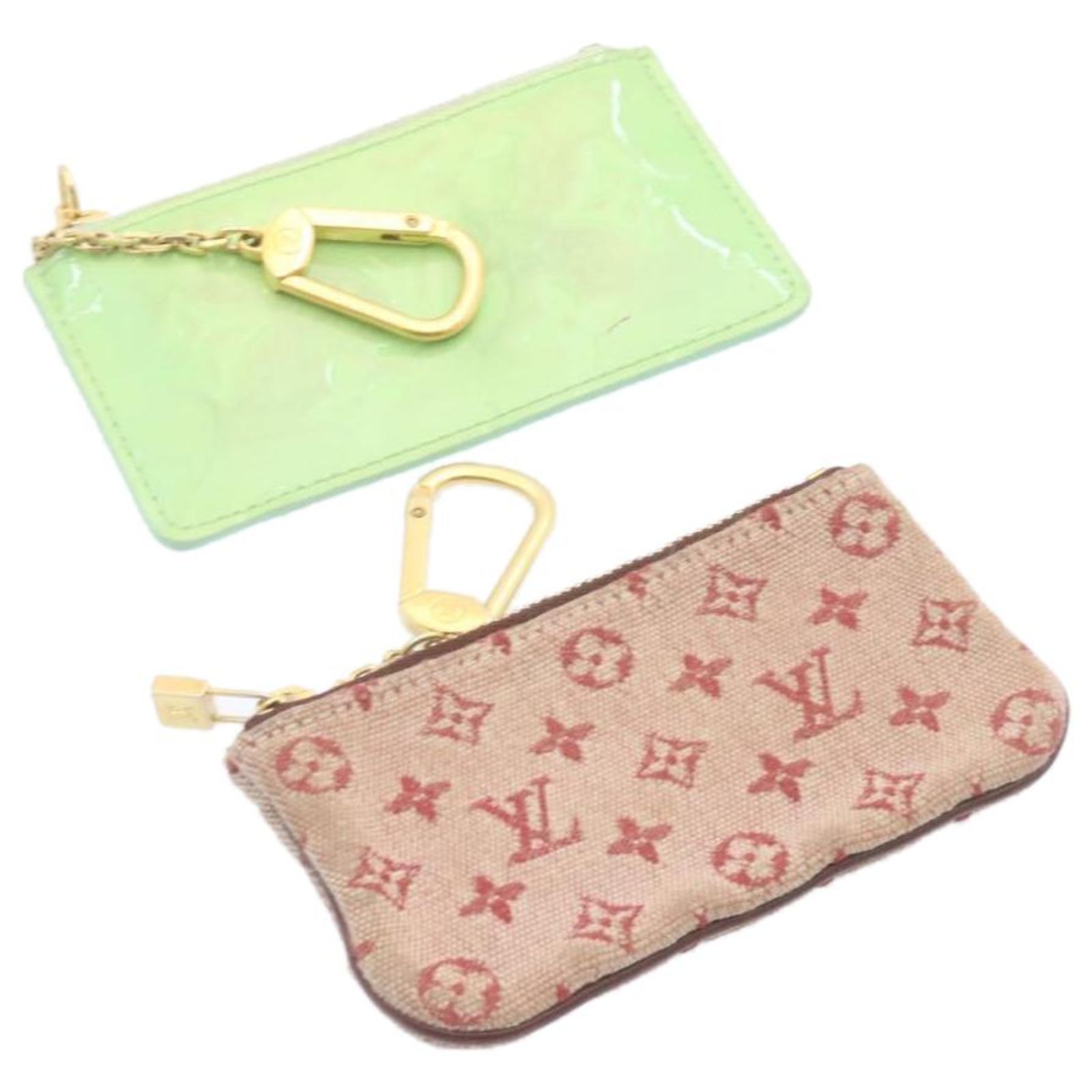 Monedero mini pochette Cles con monograma Vernis de LOUIS VUITTON  2Establecer autenticación LV4225 Roja Verde Charol ref.335682 - Joli Closet