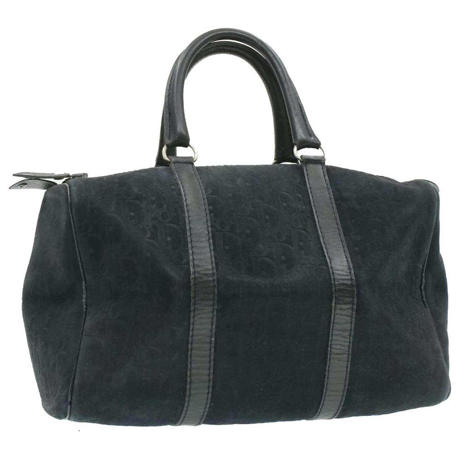 CHRISTIAN DIOR Borsa a mano in tela Trotter in camoscio nero Vintage Auth  kh728 Svezia ref.336292 - Joli Closet