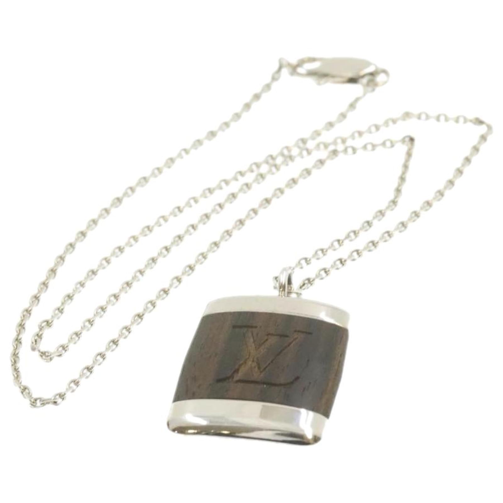 Collana con pendente LV in argento Louis Vuitton Metallo ref