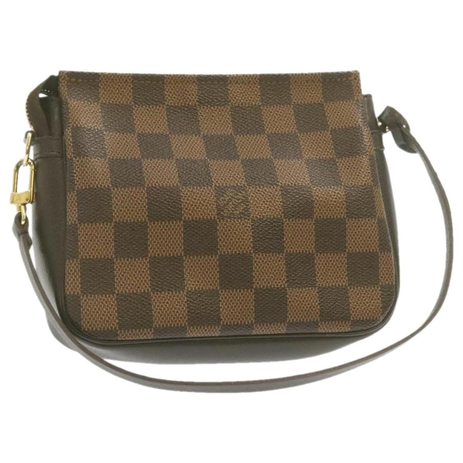 Louis Vuitton Damier Ebene Trousse Makeup Bag N51982 Brown Cloth