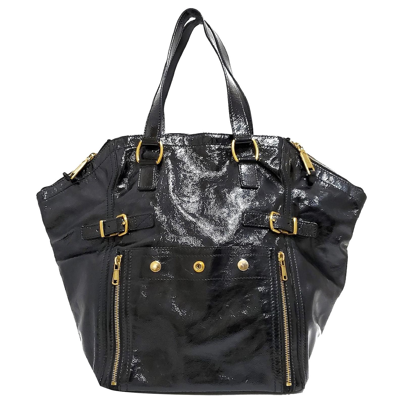 Sac cabas vernis discount noir