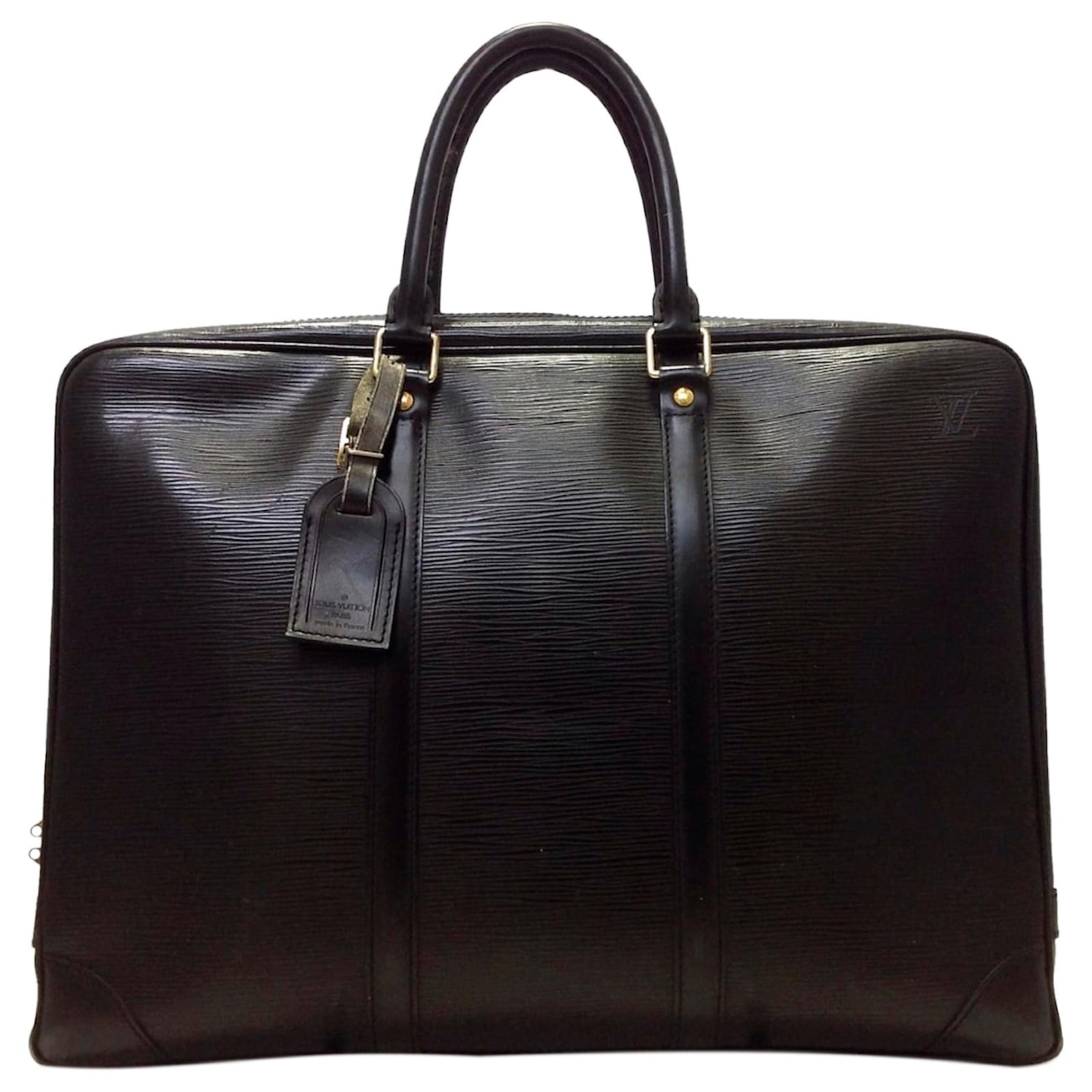 Louis Vuitton Black Epi Leather Porte Documents Voyage Briefcase Louis  Vuitton