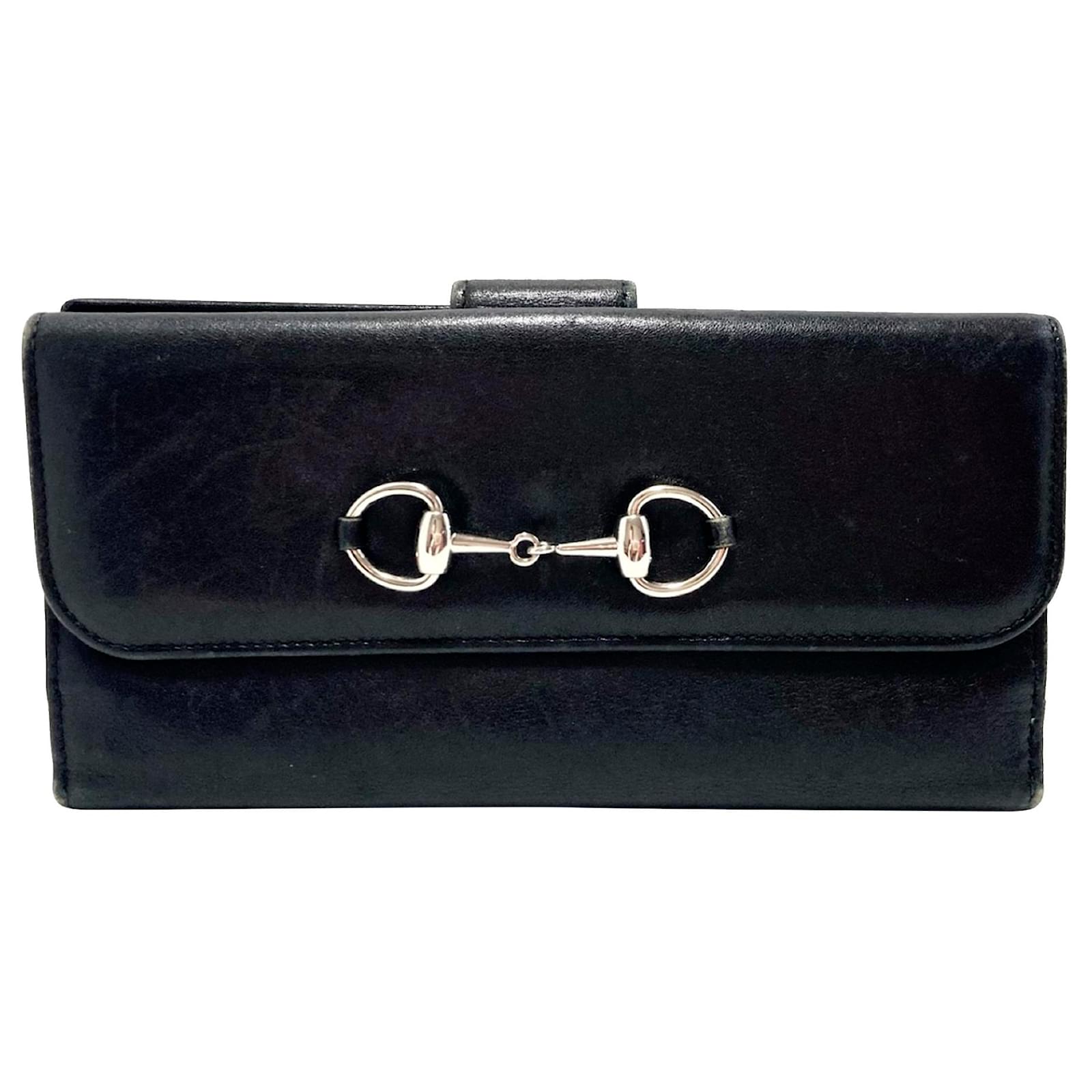 Long wallet with Horsebit in black leather
