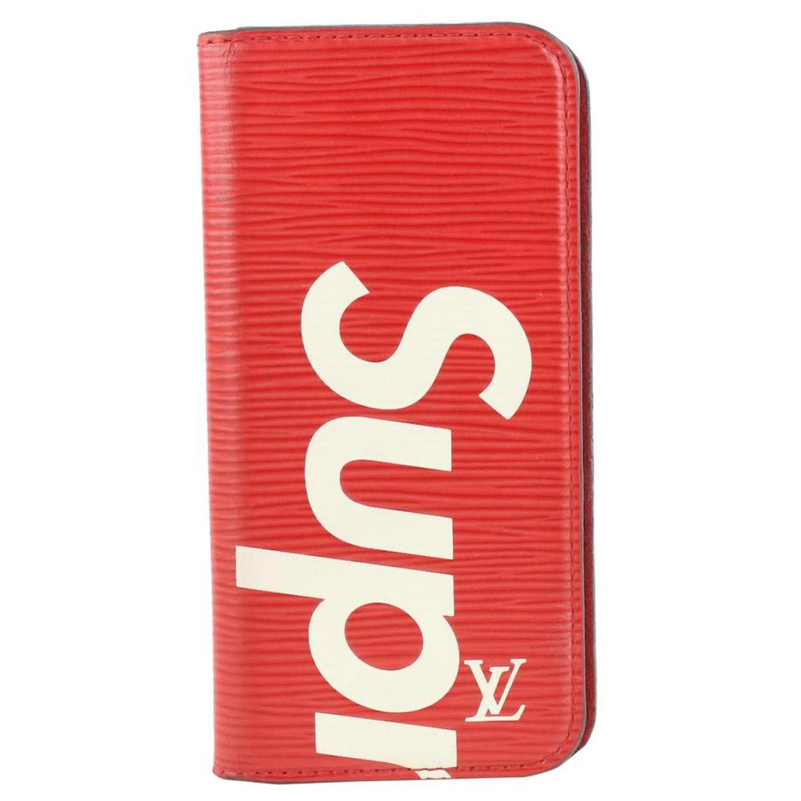 Louis Vuitton Supreme Red Epi Leather iPhone 7 Folio Case 1LV721 ref.337717  - Joli Closet