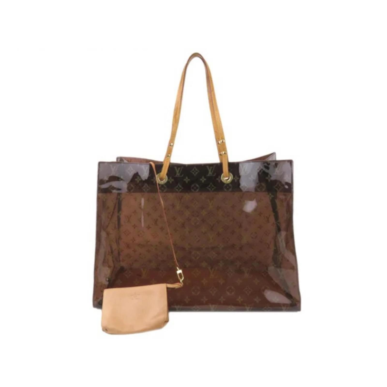 Louis Vuitton Clear Monogram Sac Cabas Cruise Ambre GM Tote Bag with Pouch  Leather ref.337731 - Joli Closet