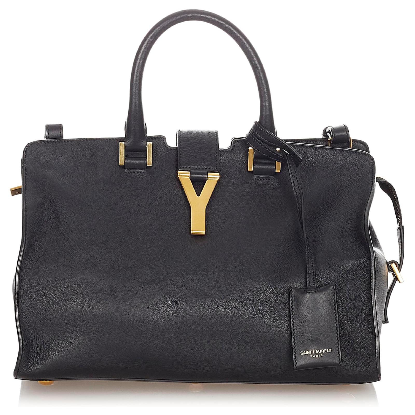 YSL Black Cabas Chyc Leather Satchel