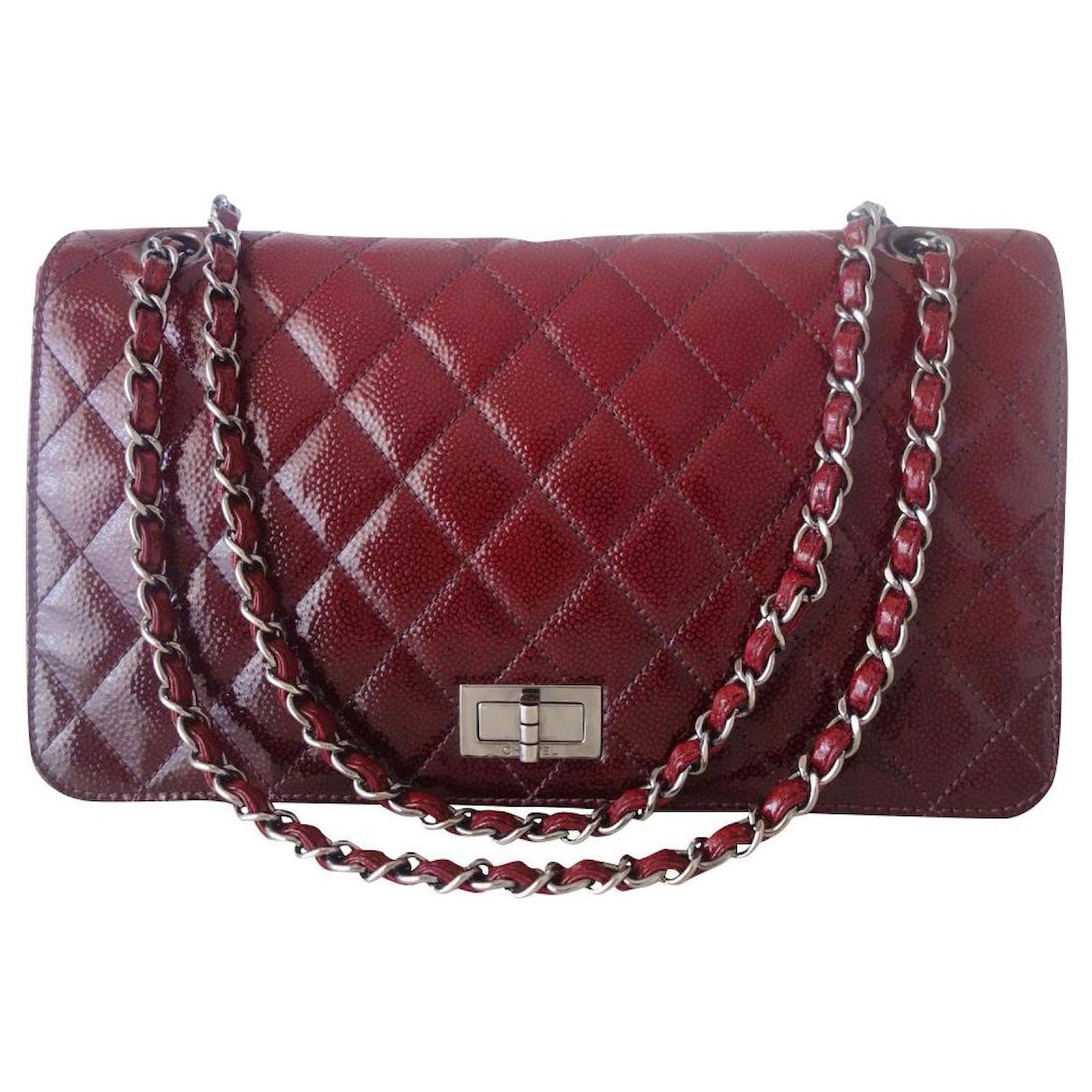 Chanel Bag 2.55 tie and dye Dark red Patent leather ref.338350 - Joli Closet