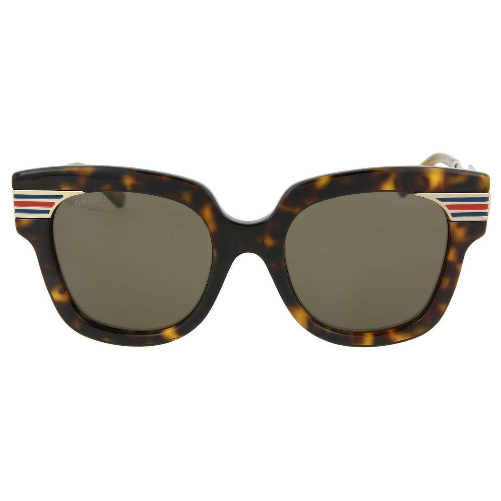 Gucci Occhiali da sole in acetato con striscia Web Marrone ref.338504 -  Joli Closet