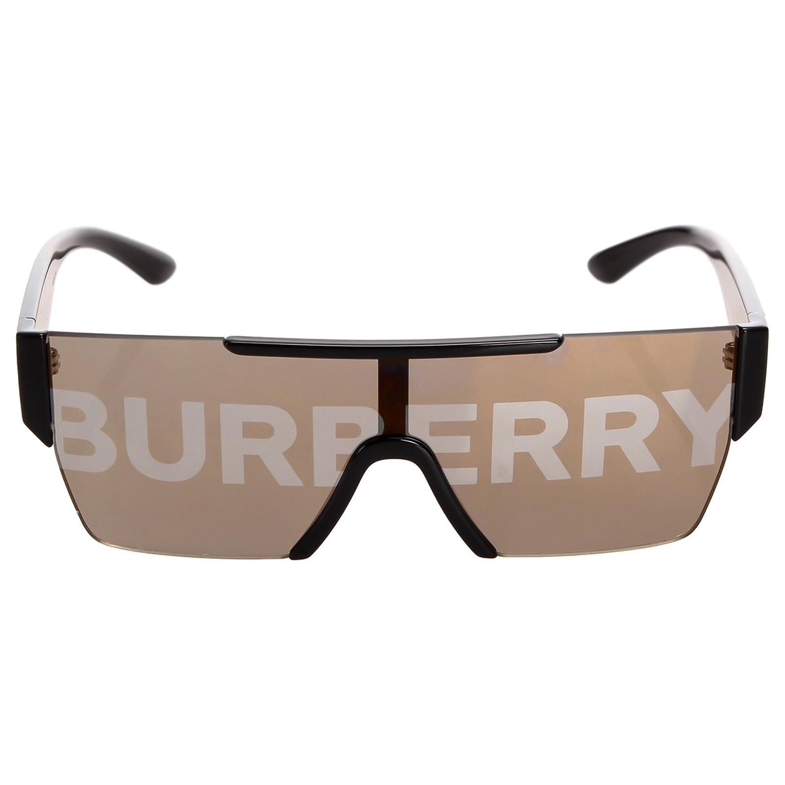 Burberry Brown Logo Lens D-Frame Sunglasses Black Plastic 