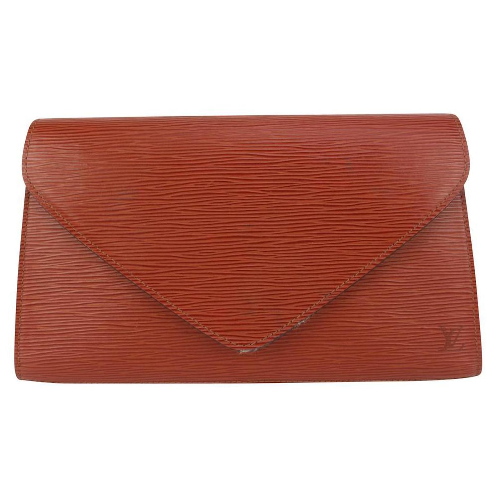 LOUIS VUITTON Arts Deco Epi Leather Brown Pochette Clutch Bag