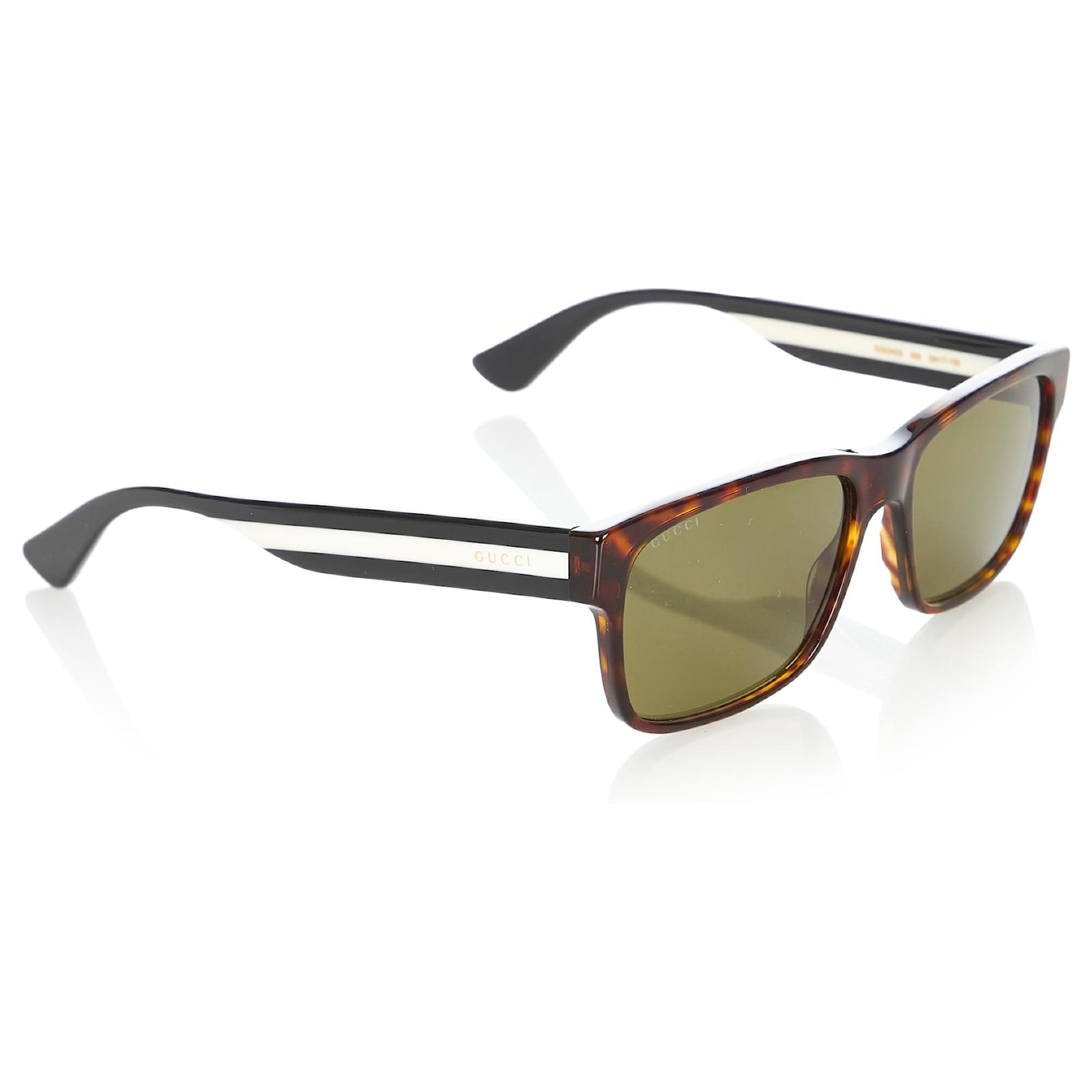 Occhiali da sole colorati quadrati verdi Gucci Multicolore Verde Plastica  ref.158153 - Joli Closet