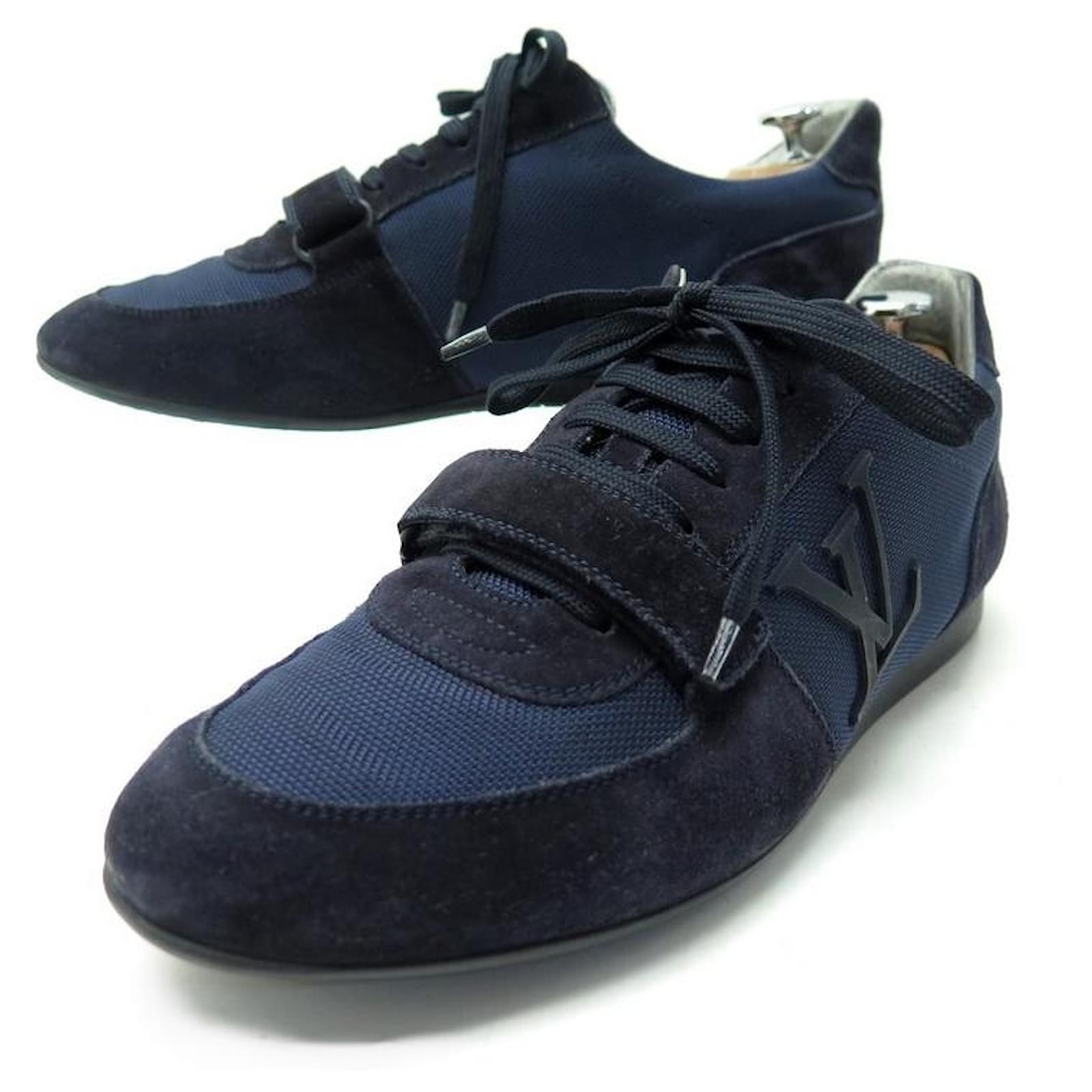 LOUIS VUITTON sneakers SHOES 7.5 41.5 NAVY BLUE CANVAS SNEAKERS SHOES Cloth  ref.340765 - Joli Closet