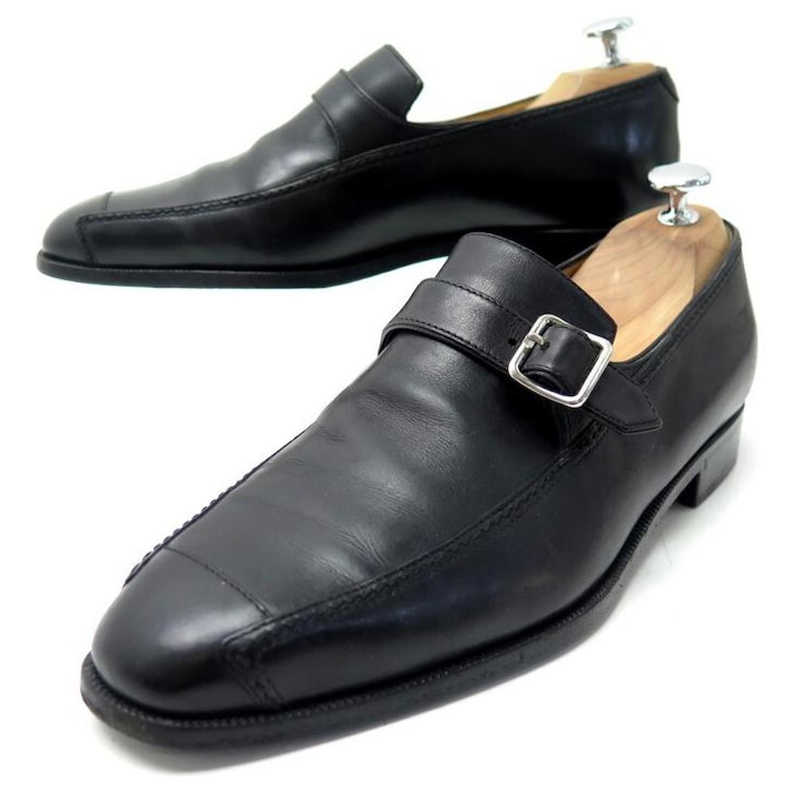 BERLUTI SHOES BUCKLE LOAFERS 7 40 BLACK LEATHER LOAFERS ref.340811 ...