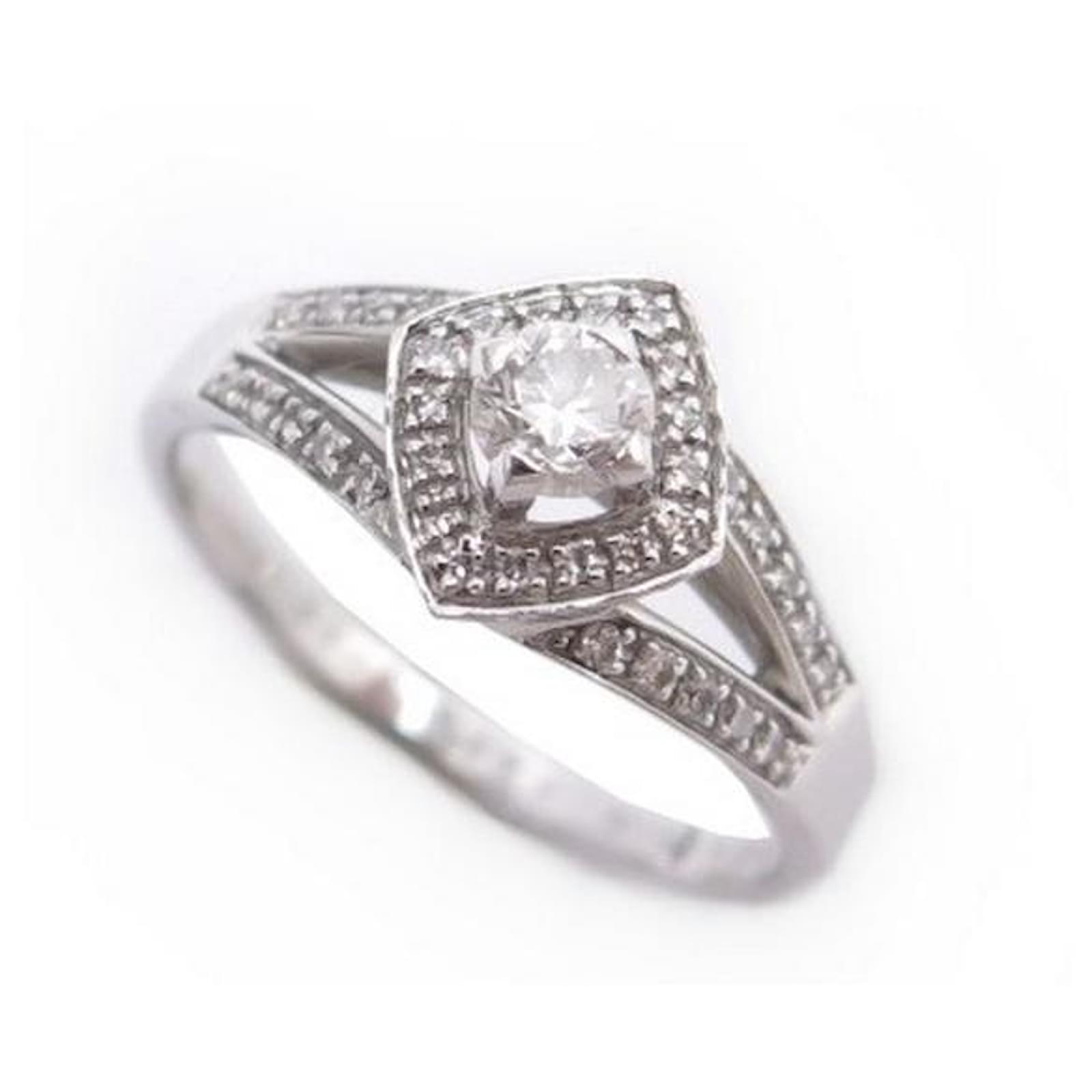 BAGUE MAUBOUSSIN LOVE MY LOVE OR BLANC 18K ET DIAMANTS ECRIN