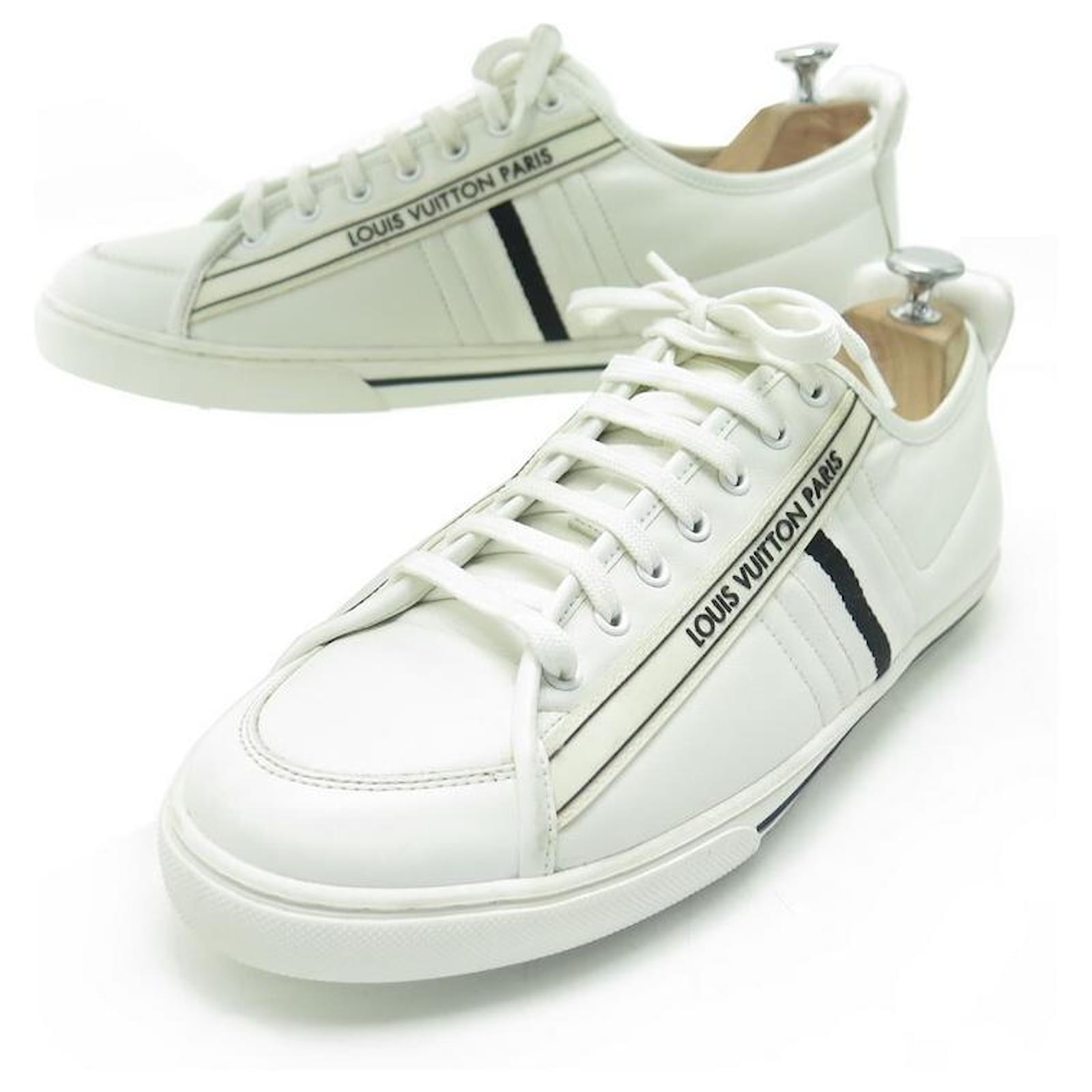 LOUIS VUITTON sneakers SHOES 9 43 IN WHITE LEATHER + BOX SNEAKERS SHOES