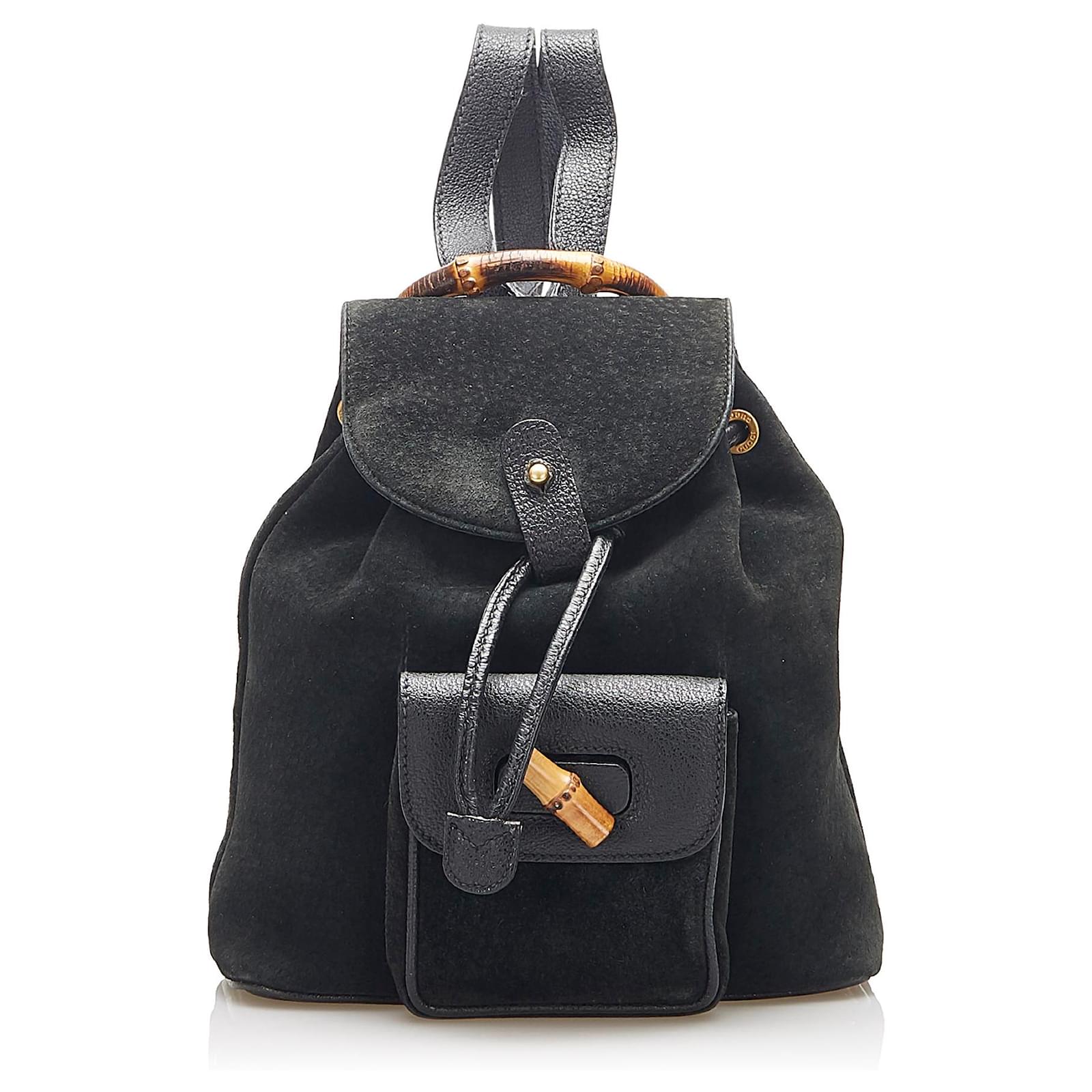 black suede rucksack