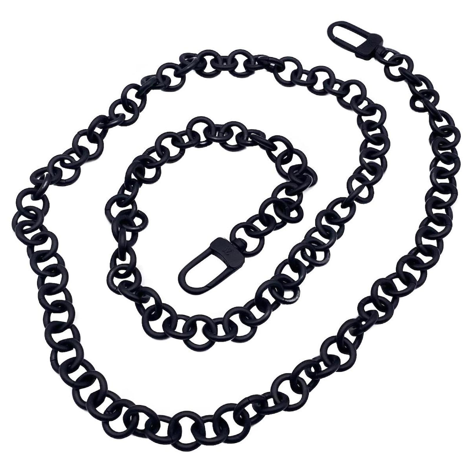 Correa de hombro de cadena Louis Vuitton negra extraíble Negro
