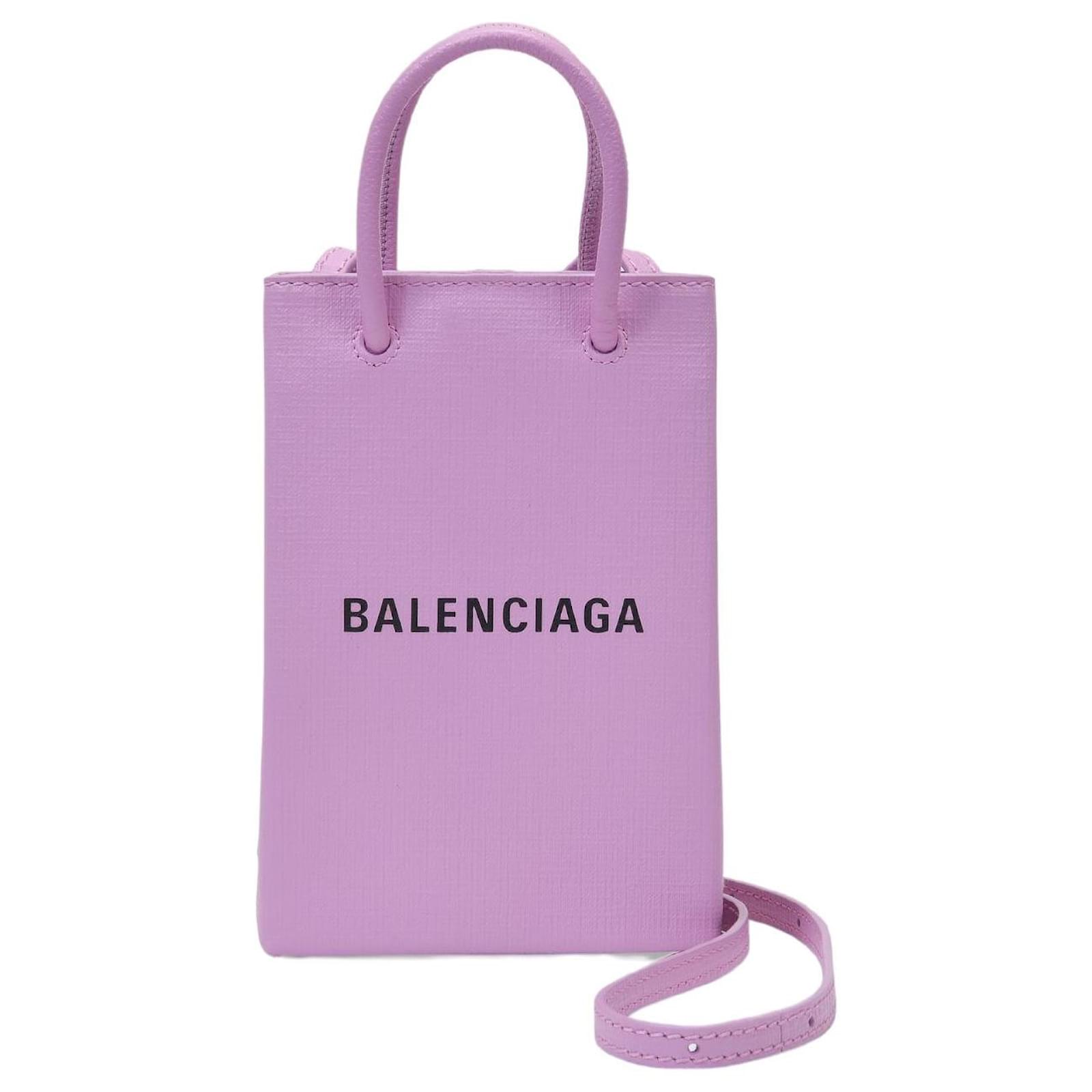 Balenciaga Shopping Phone Holder in Pink Leather ref.341427 - Joli