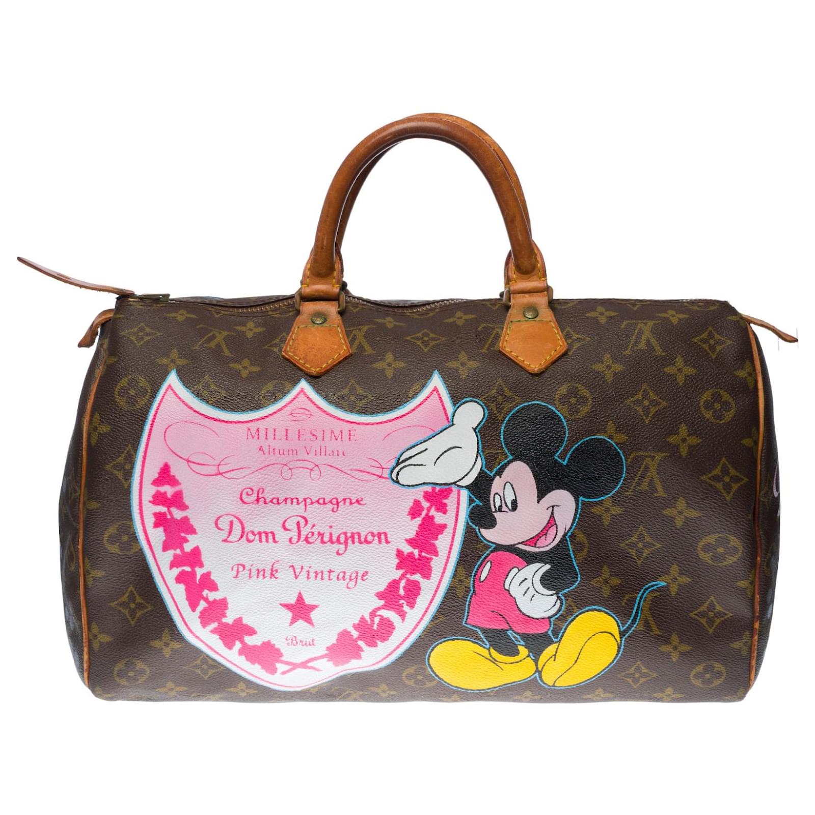 Handmade Mickey Mouse on Louis Vuitton Sac Plat bag  Painted bags,  Handpainted bags, Louis vuitton sac plat