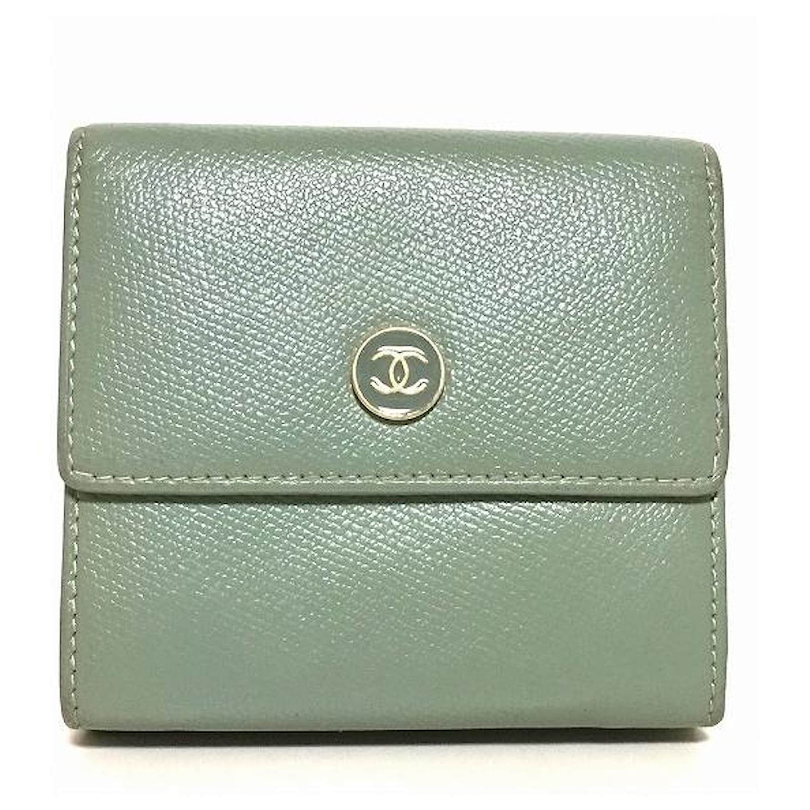 Chanel Womens Long Wallets, Green