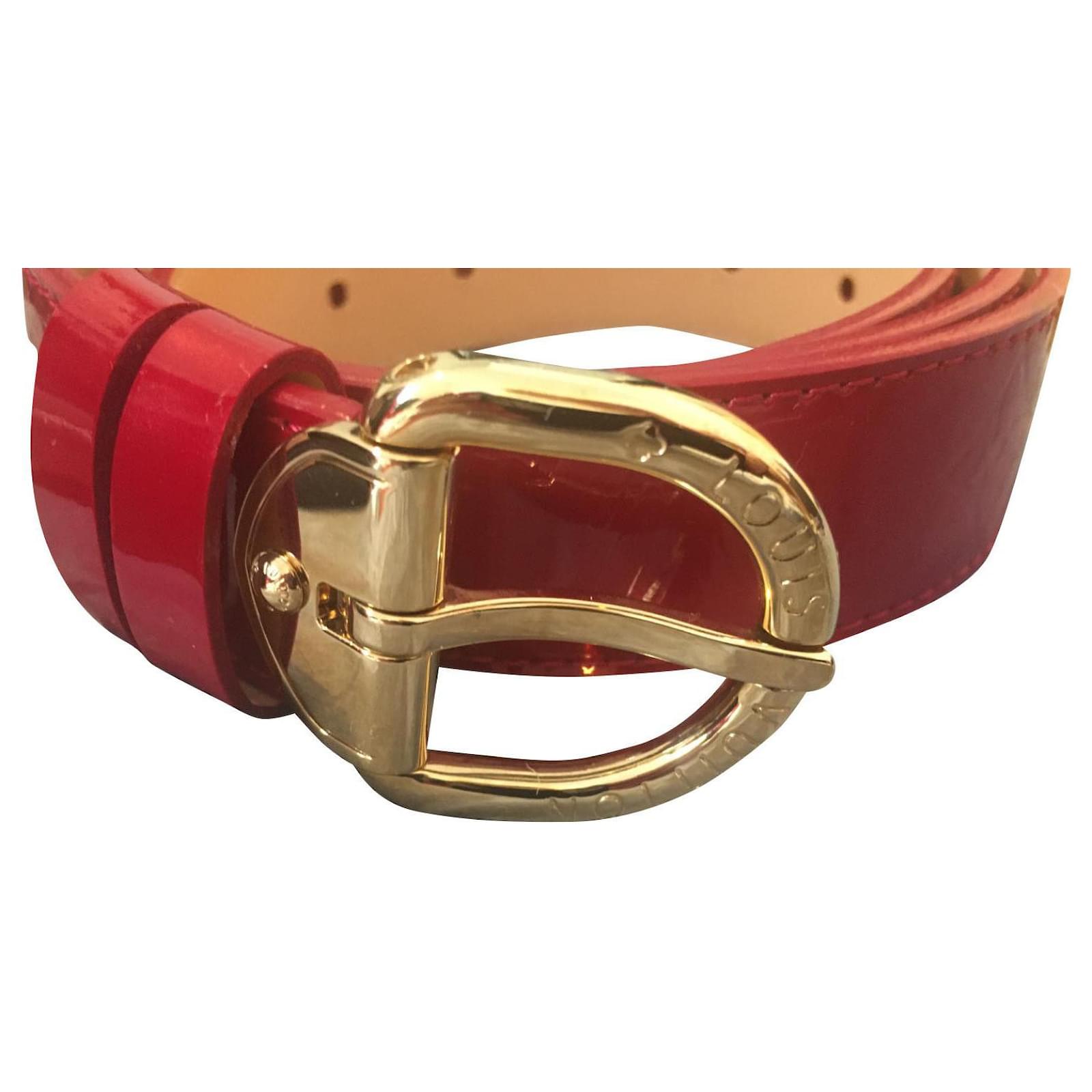 Louis Vuitton Belts Red Leather ref.60454 - Joli Closet