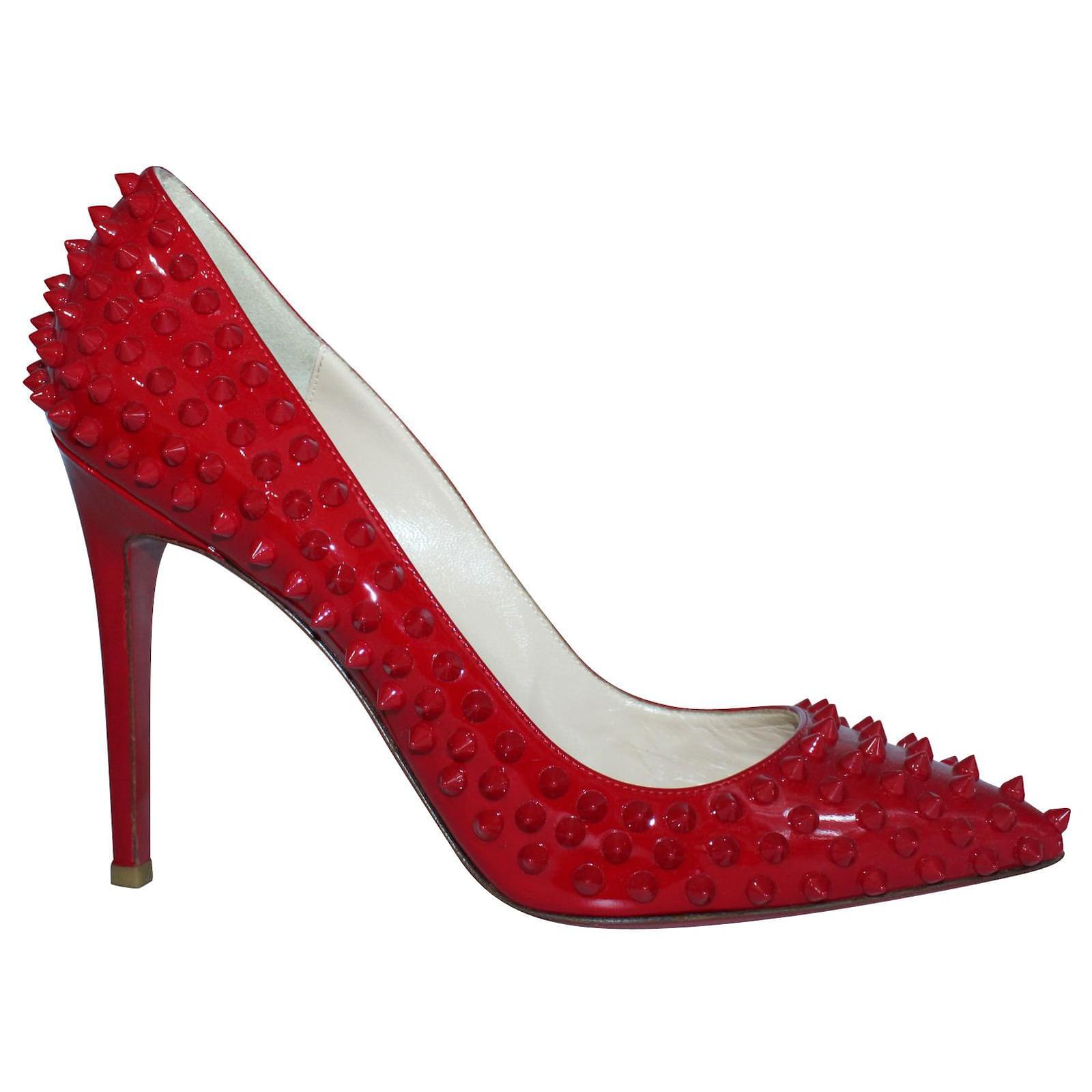 christian louboutin red spiked heels