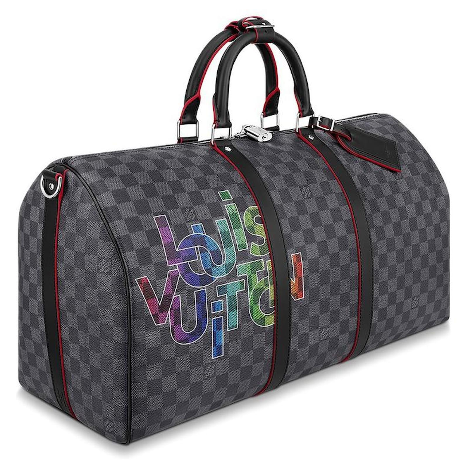 Louis Vuitton LV Keepall 50 Limited edition Grey Leather ref