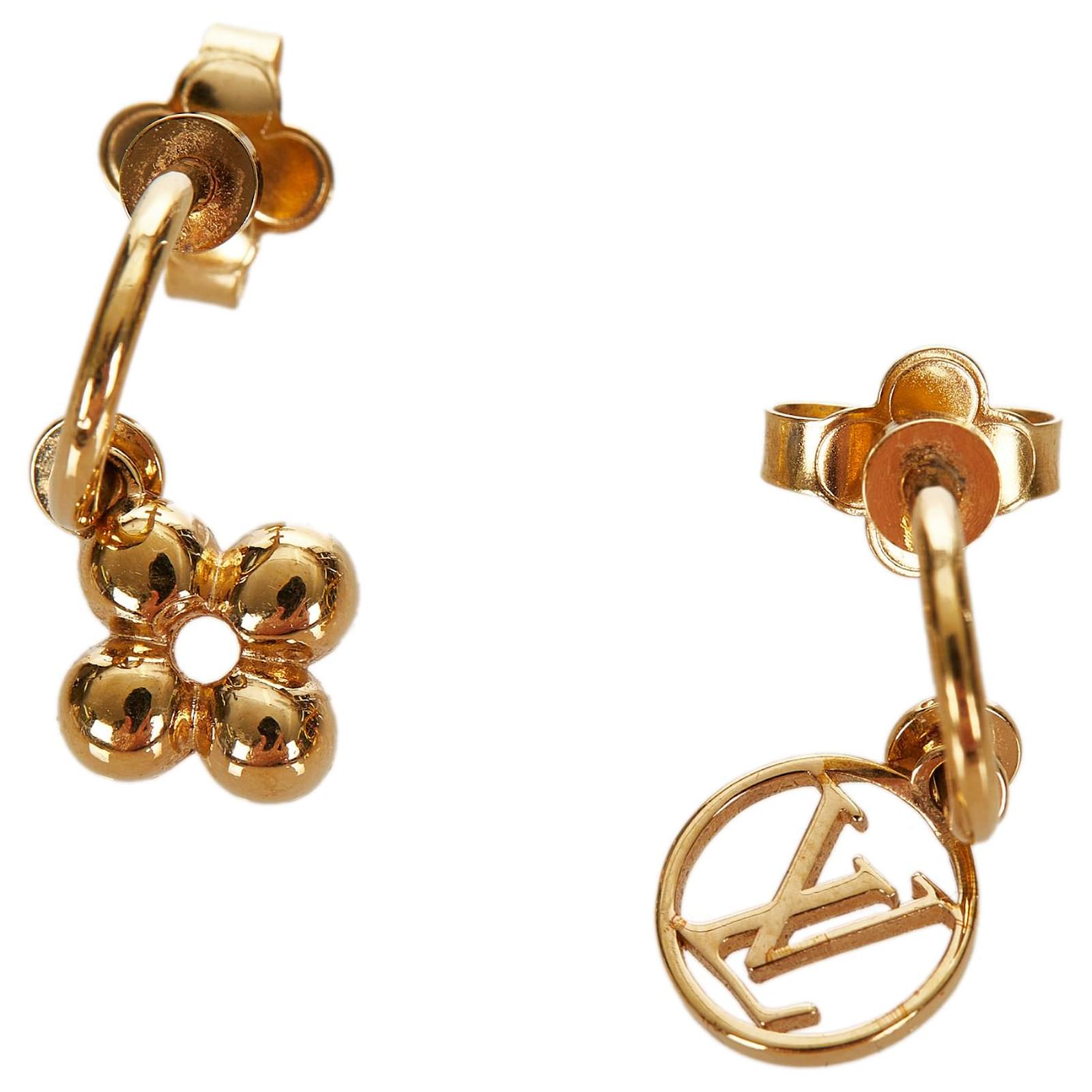 Louis Vuitton Gold Blooming Earrings Golden Metal ref.408524 - Joli Closet