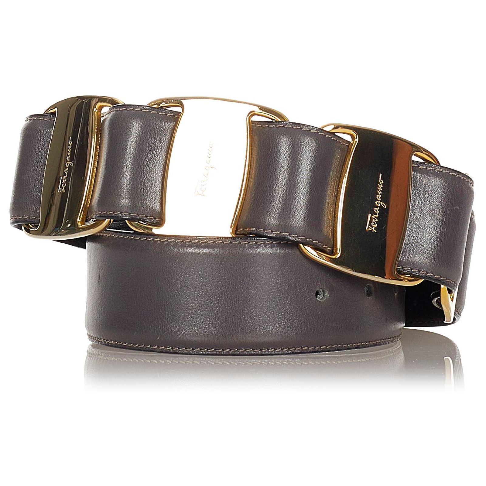 Salvatore Ferragamo Vara bow leather belt Ferragamo Vara bow detail saffiano belt - Red|23A481575445 main image 4