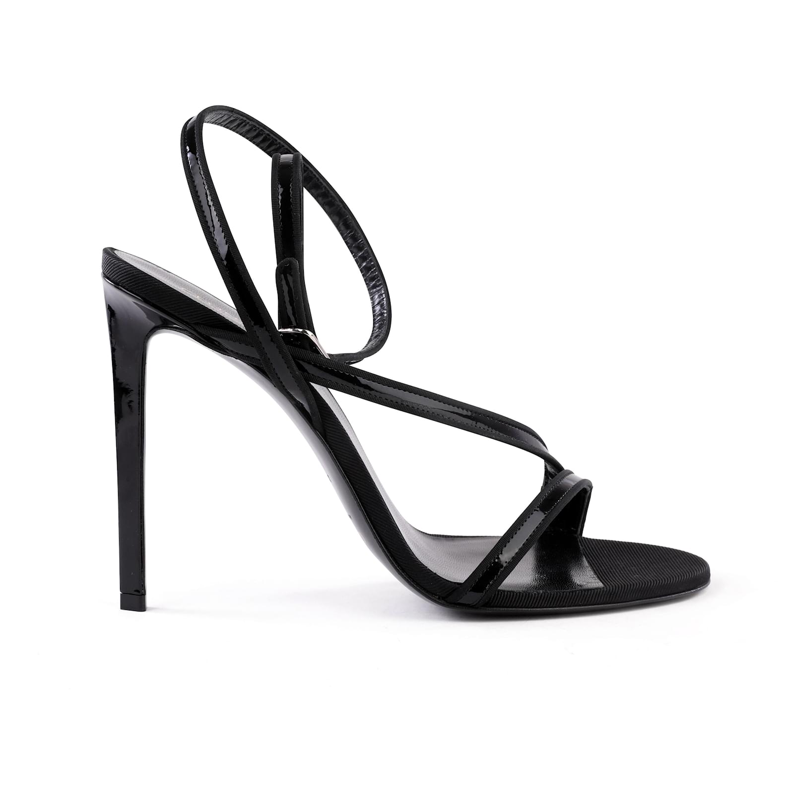 Celine Black Patent Sharp Sandals