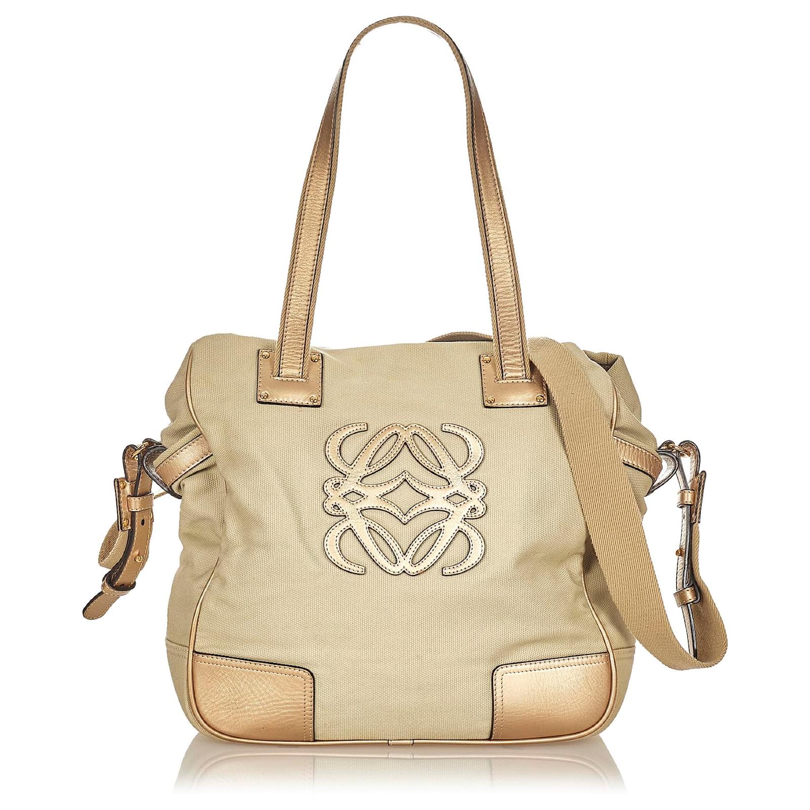 Beige Anagram-logo leather-trim woven basket bag