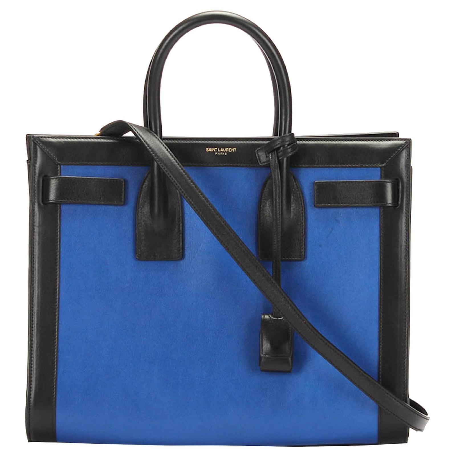 Yves Saint Laurent Borsa YSL Sac de Jour in pelle blu Nero Vitello simile a  un vitello ref.345896 - Joli Closet