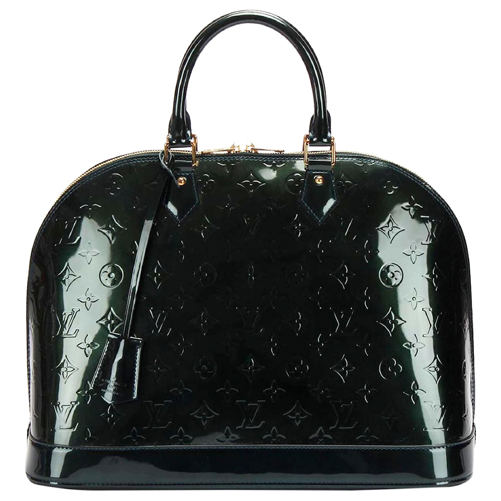 Louis Vuitton Green Vernis Alma MM Dark green Leather Patent