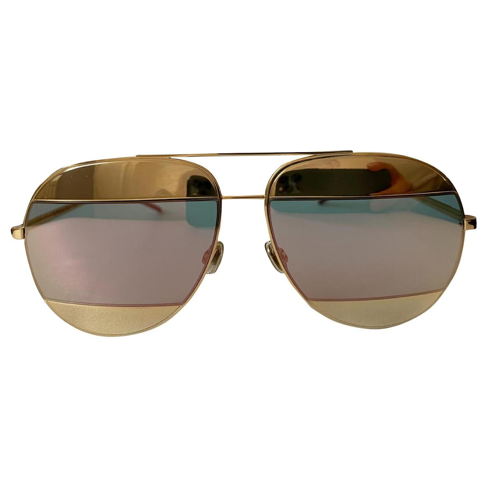 Christian Dior Dior Split aviator sunglasses Gold Golden Plastic ref347334   Joli Closet