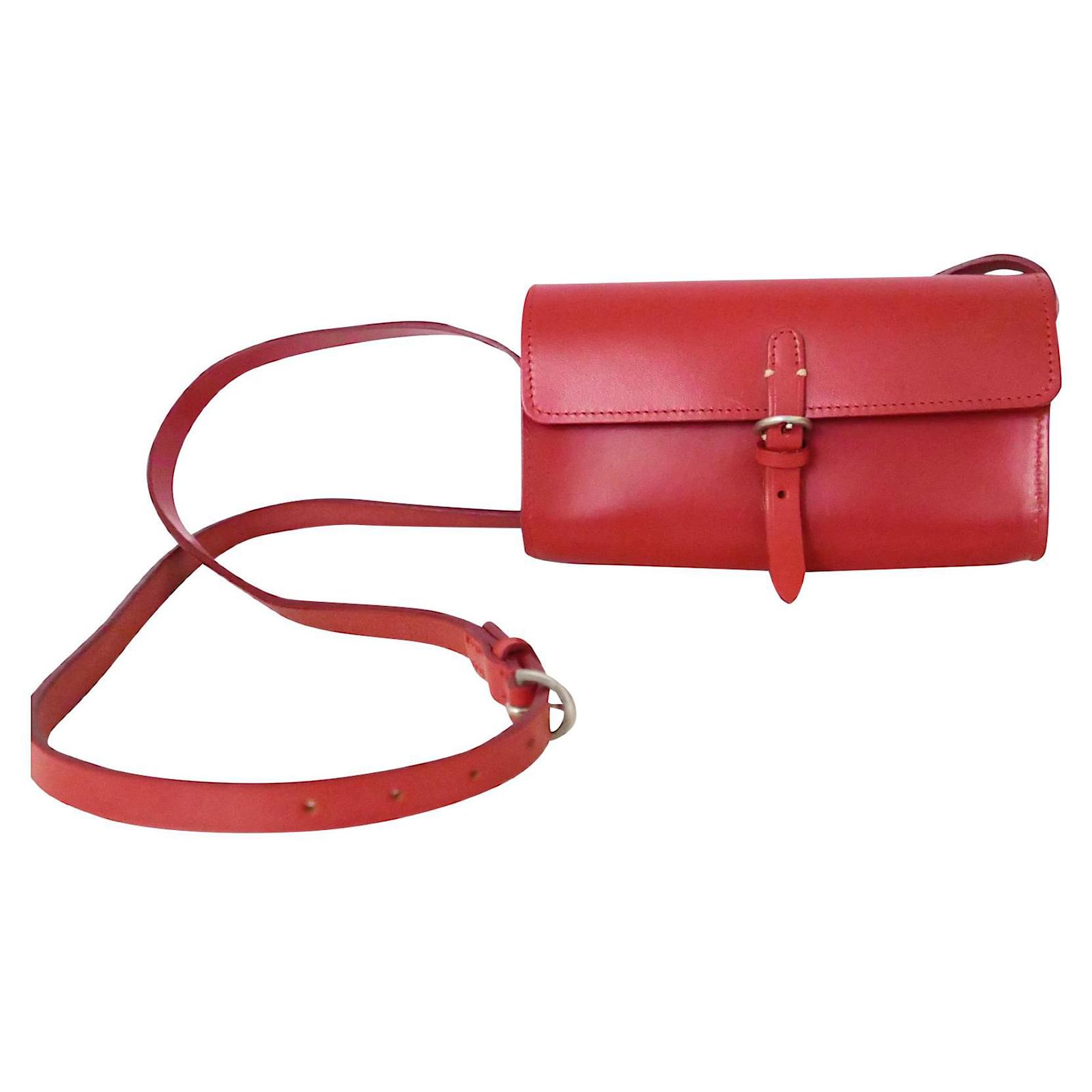 Autre Marque Margaret Howell Red Mini Satchel Leather ref.347396