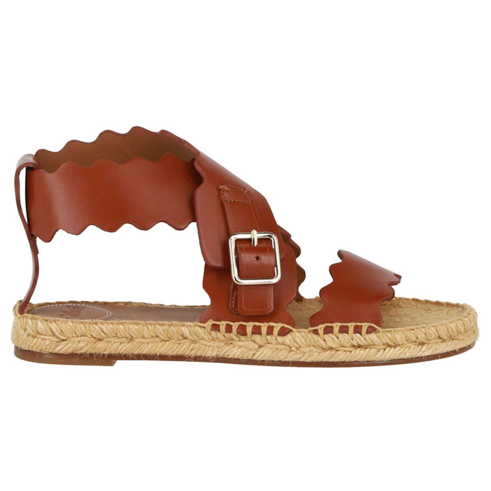 Sandales Espadrilles Vintage En Cuir Fait Main Du Pakistan - Pointure 44, Marron, Occasion