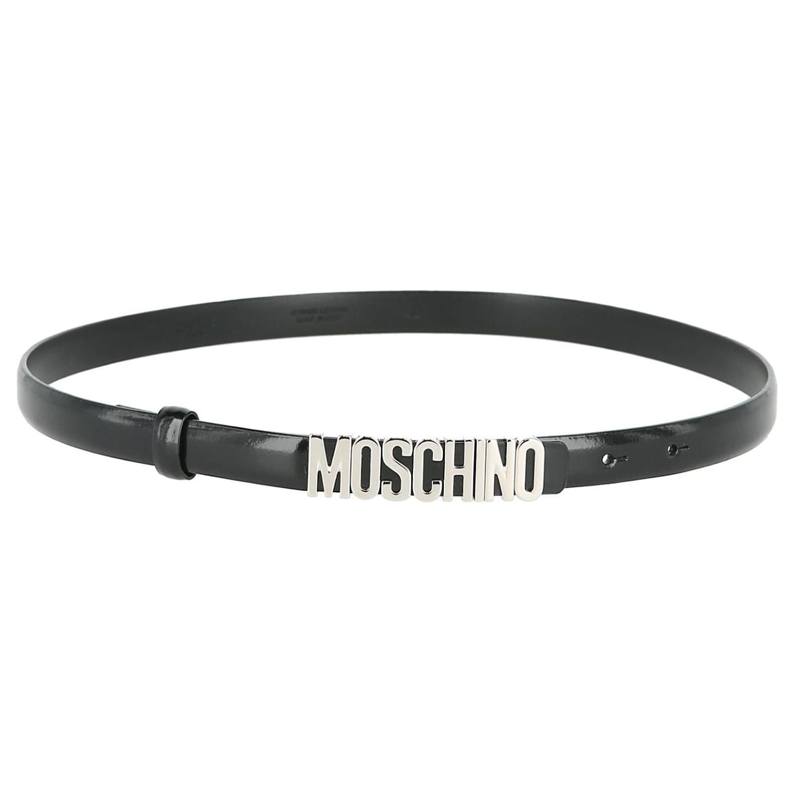 Moschino Logo Leather Belt Black ref.347495 - Joli Closet